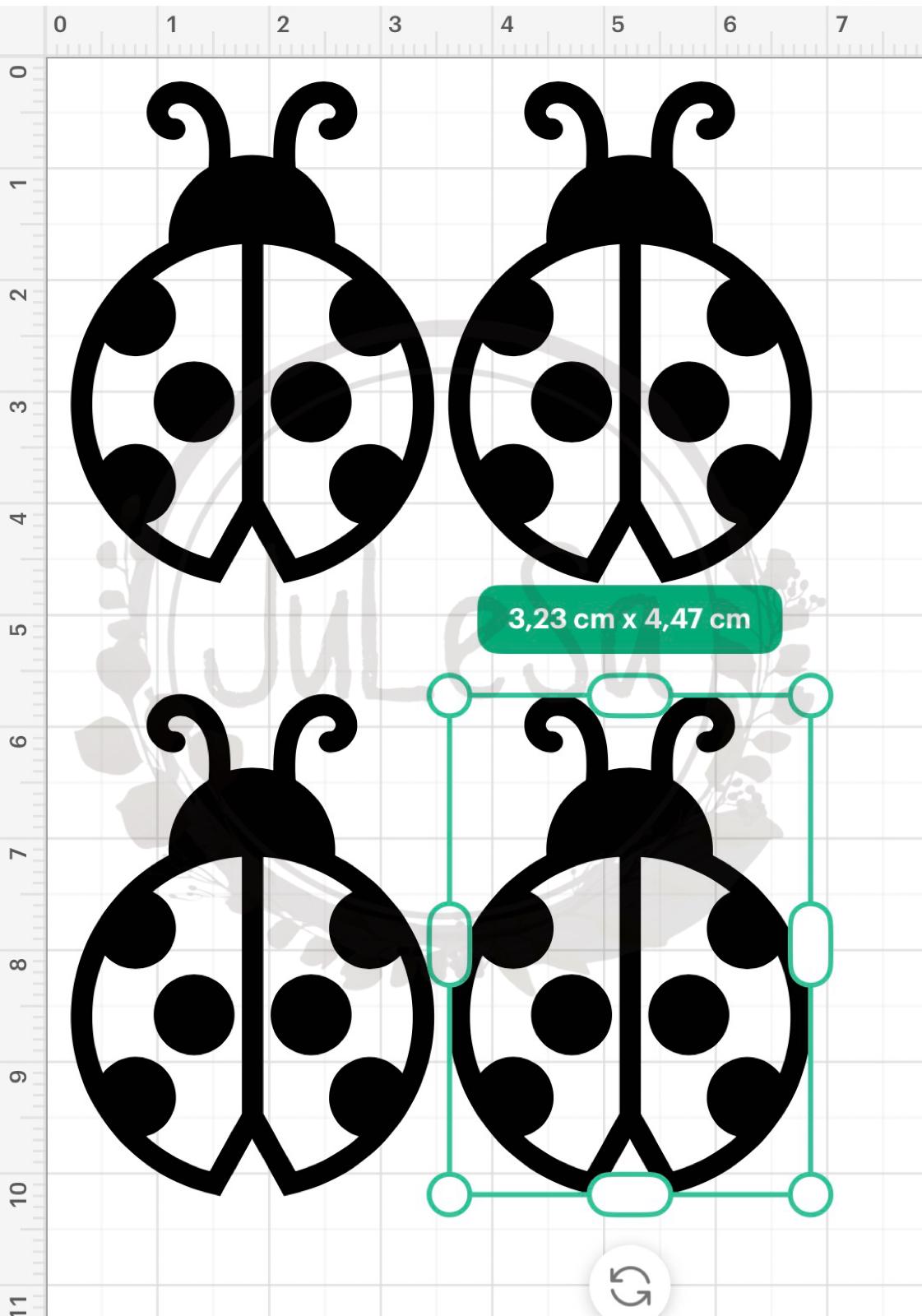 Marienkäfer 3er Set | Bügelbild | Plotterbild | Ladybug | Bügelbilder Set