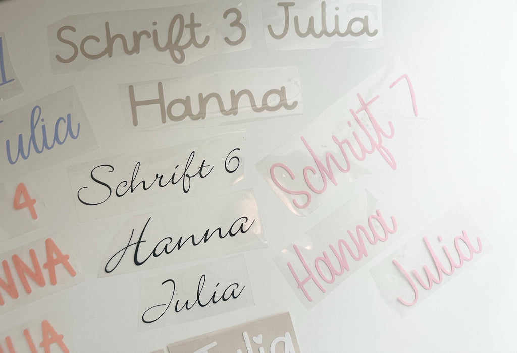 Personalisierte Bügelbilder | Name oder Wunschtext zum aufbügeln | Plotter | Schriftzug