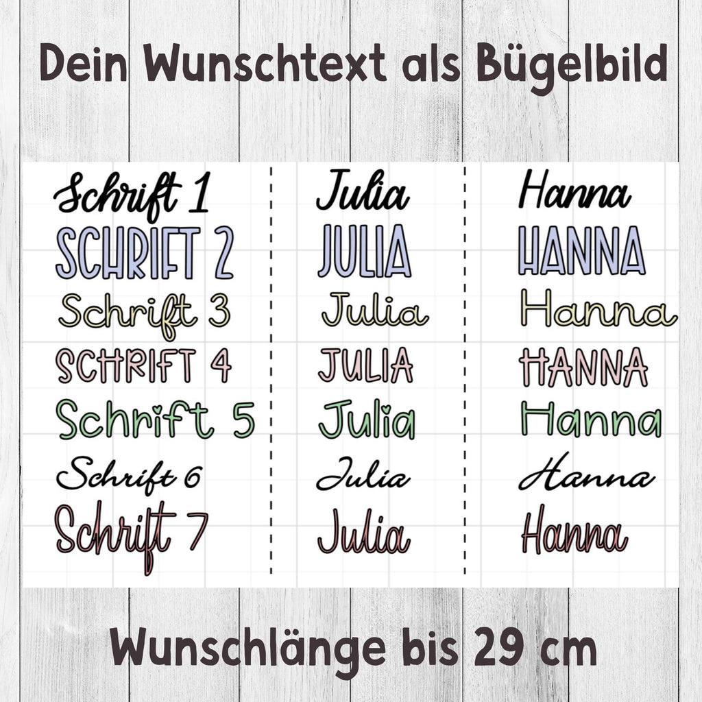 Personalisierte Bügelbilder | Name oder Wunschtext zum aufbügeln | Plotter | Schriftzug