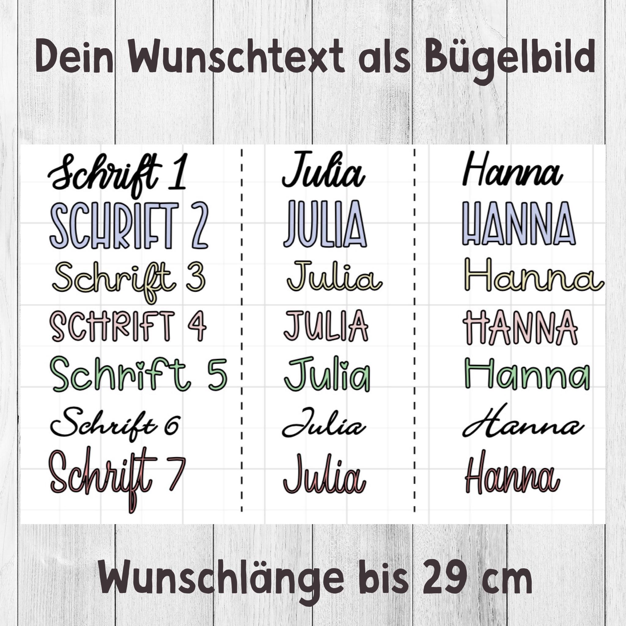 Personalisierte Bügelbilder | Name oder Wunschtext zum aufbügeln | Plotter | Schriftzug