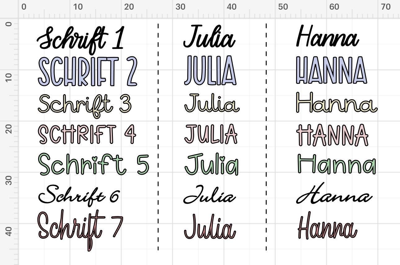 Personalisierte Bügelbilder | Name oder Wunschtext zum aufbügeln | Plotter | Schriftzug
