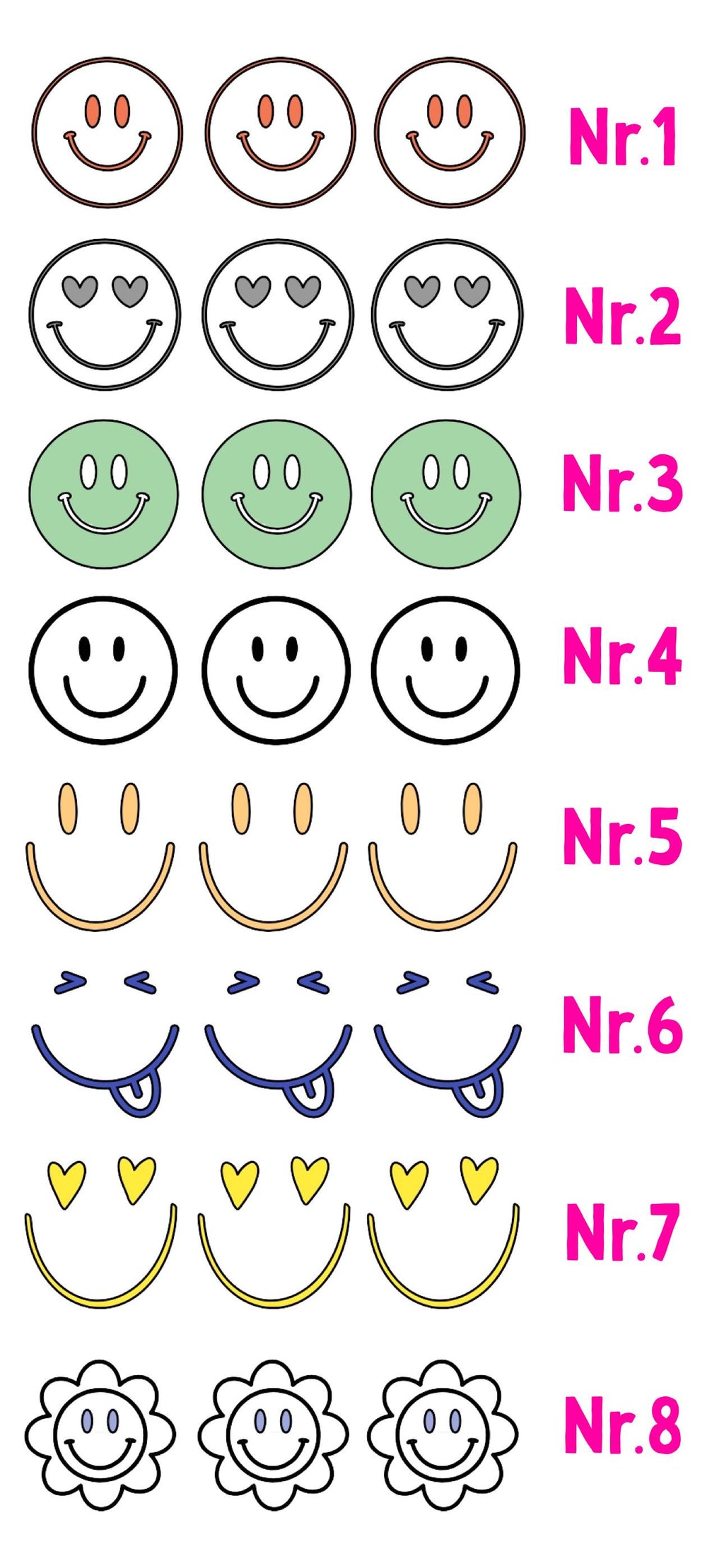 Bügelbilder SMILEY XXL | Neonfarben | verschiedene Größen | Smile | Bügelpatch | Smiley zum aufbügeln | Beige | Retro | Smiley Gesicht