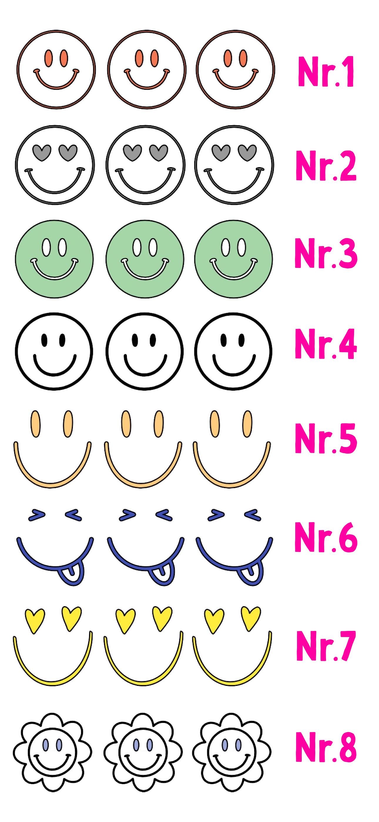 Bügelbilder SMILEY XXL | Neonfarben | verschiedene Größen | Smile | Bügelpatch | Smiley zum aufbügeln | Beige | Retro | Smiley Gesicht
