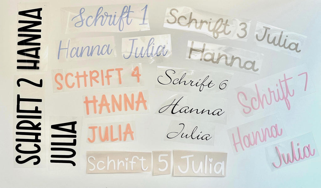 Personalisierte Bügelbilder | Name oder Wunschtext zum aufbügeln | Plotter | Schriftzug