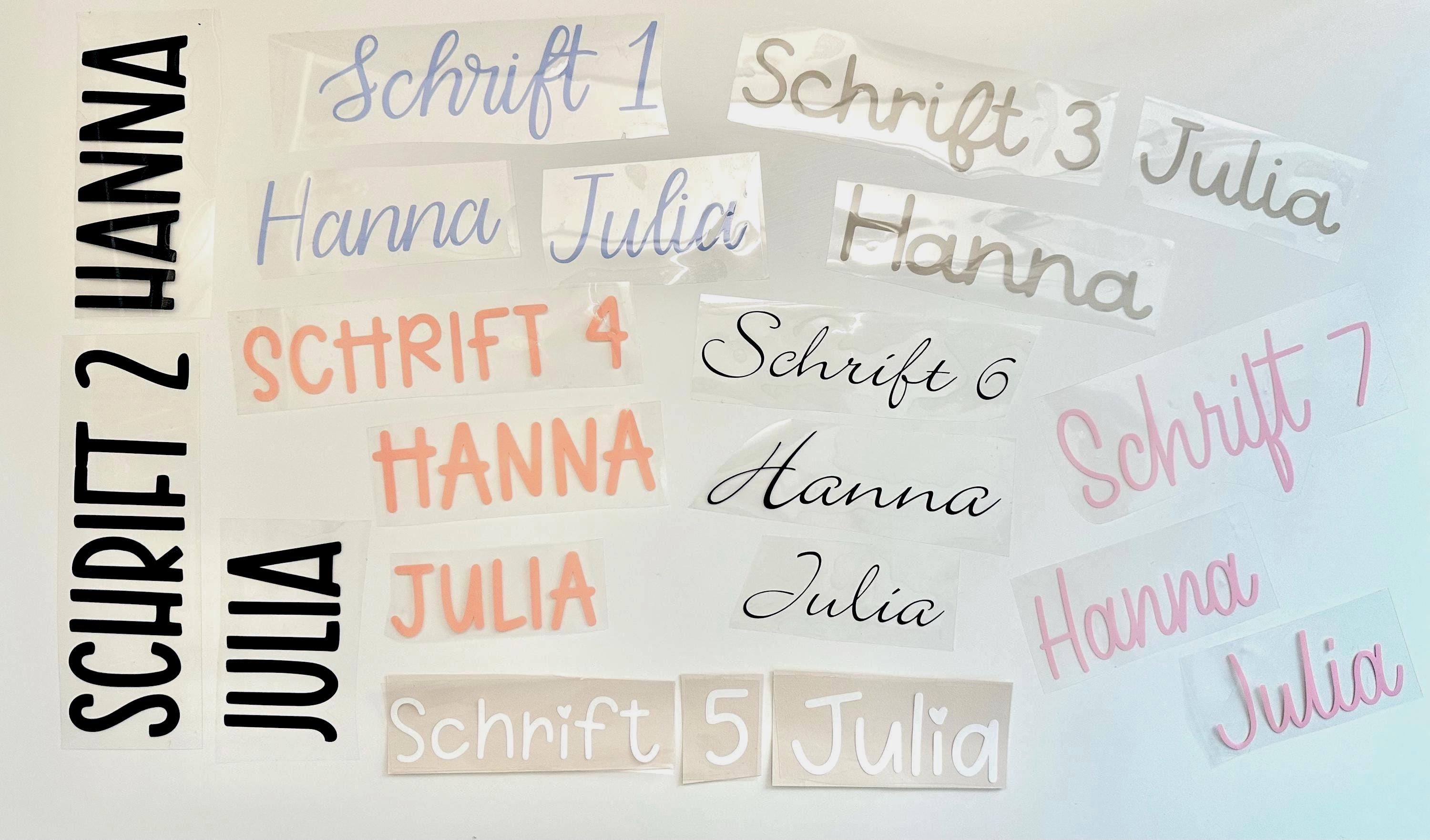 Personalisierte Bügelbilder | Name oder Wunschtext zum aufbügeln | Plotter | Schriftzug