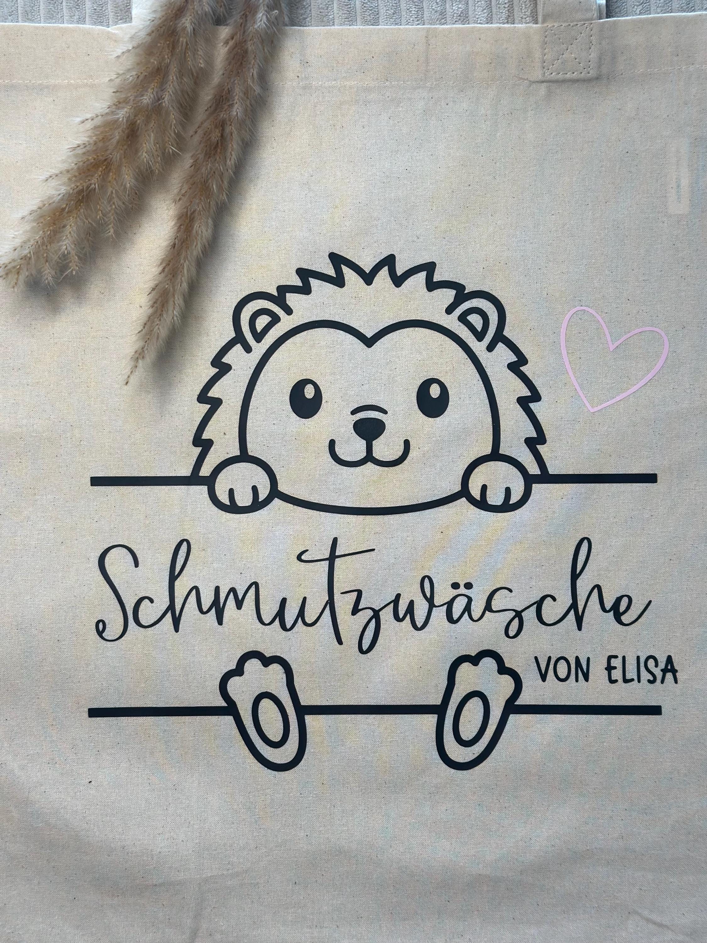 Personalisierte Kita Tasche – Schmutzwäsche & Wechselkleidung – Jutebeutel mit Namen – Kindergarten Geschenk
