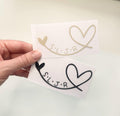 Bügelbild | Herz mit Initialen | Familie | Anfangsbuchstaben | Muttertag | Vatertag | Geschenkidee | zum aufbügeln | Familienwappen