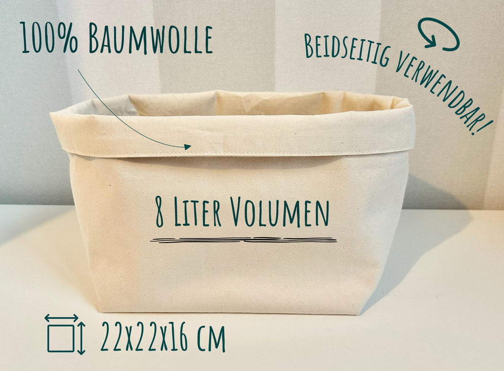 Geschenk zum Einzug | Brotkorb | Alles Gute im neuen Zuhause | Brot & Salz | Personalisierbar | Stoffkorb | Baumwolle | Einweihungsgeschenk