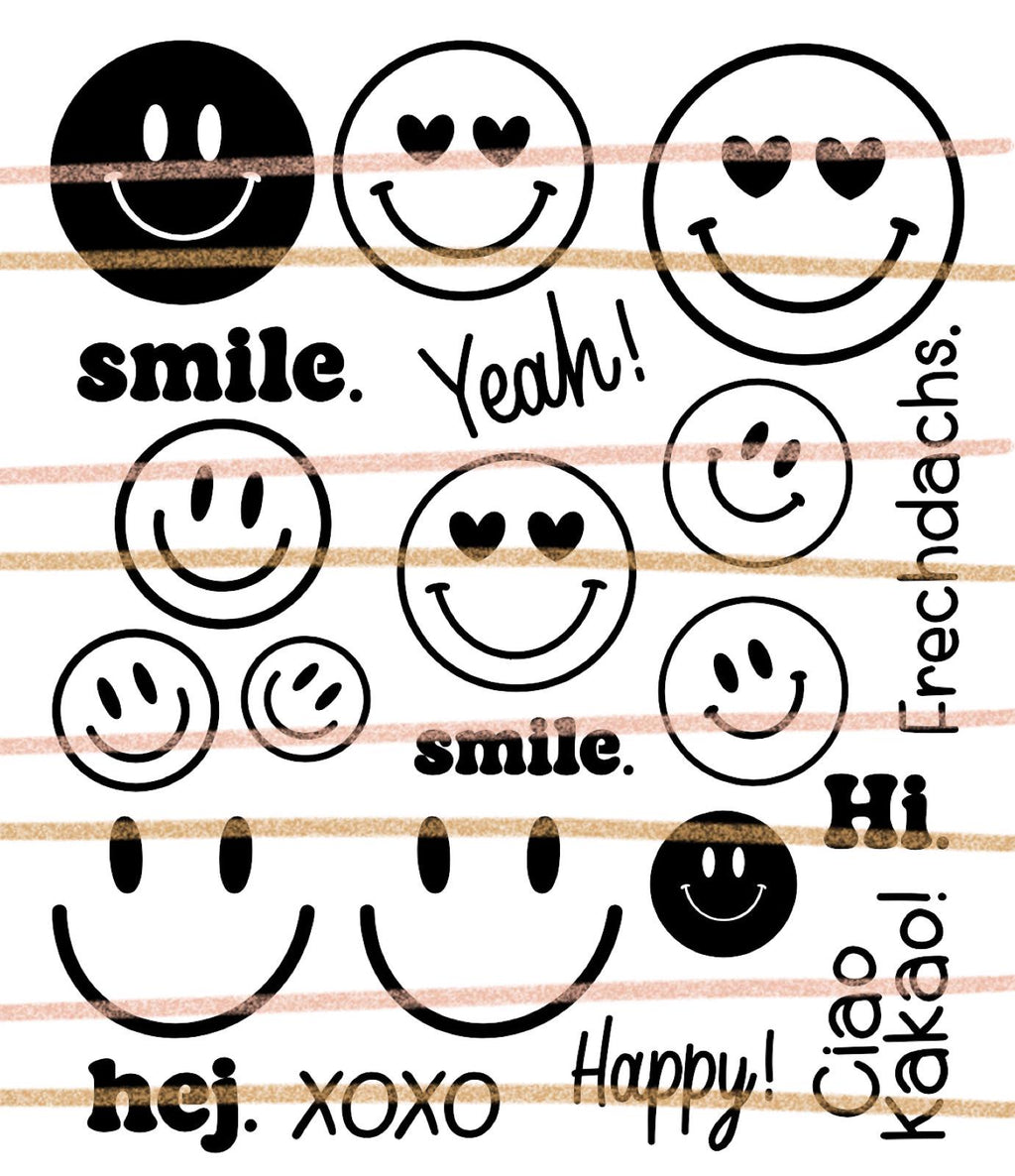 Smiley Plotterdatei | SVG | PNG | PSD | Plotterbild Smiley | Frechdachs | Smiley Face | Bügelbilder Smiley | Download | Plotten | Digital