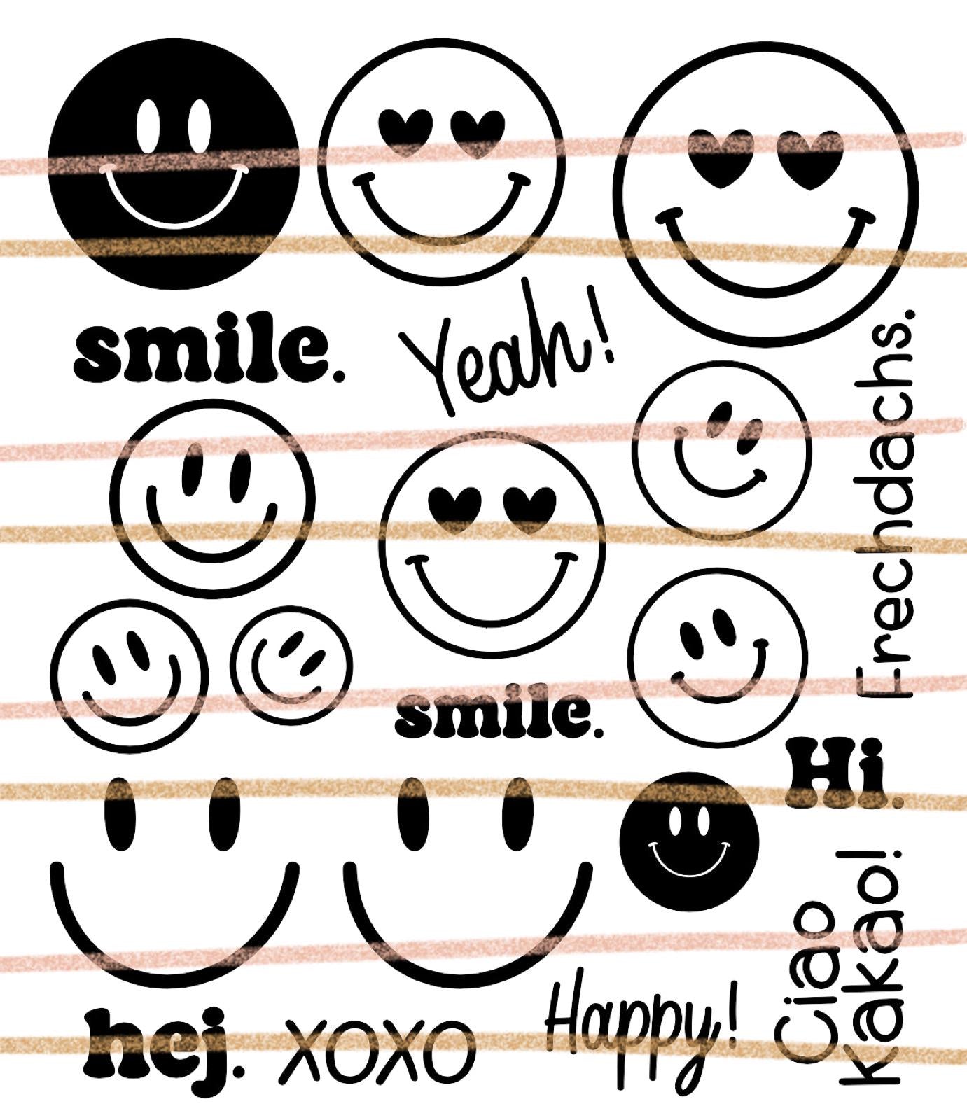 Smiley Plotterdatei | SVG | PNG | PSD | Plotterbild Smiley | Frechdachs | Smiley Face | Bügelbilder Smiley | Download | Plotten | Digital