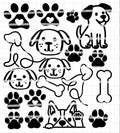 Bügelbilder Set Hunde | Hund | Neonfarben | Hund Bügelbild | Silouette | Dog Lover | Wunschtext / Namen zum aufbügeln | Pfote | Hundeknochen