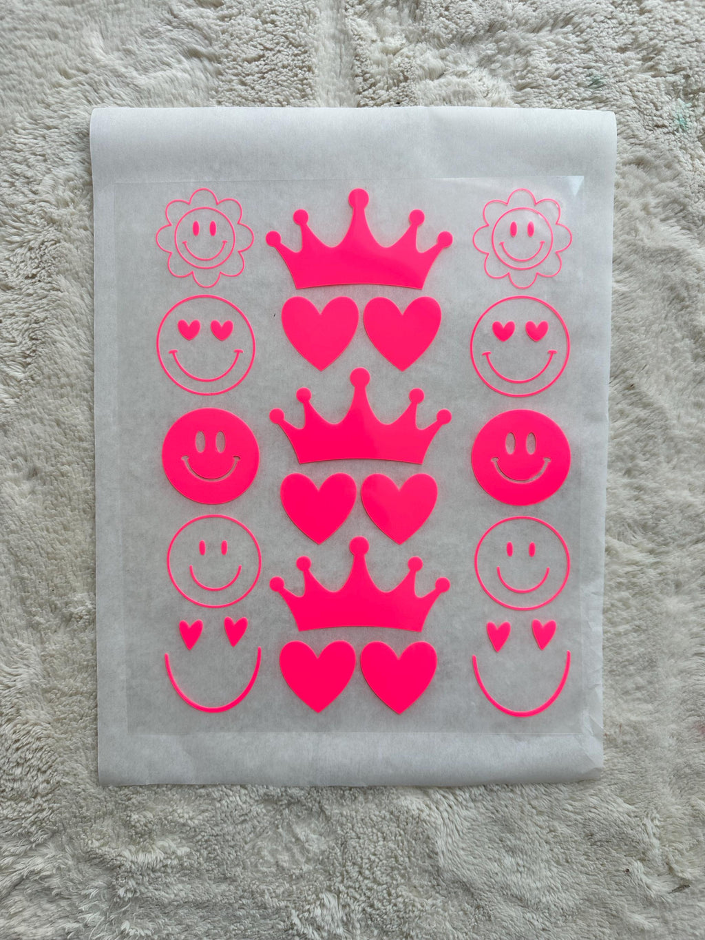 Bügelbilder SMILEY | Kronen | Herzen | Neonfarben | Namen zum aufbügeln | Bügelbilder Set | Bügelbild Smiley