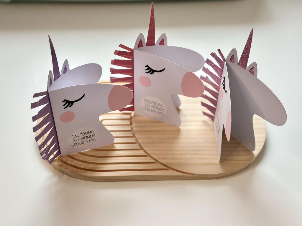 Einhorn Einladung Kindergeburtstag | DIY Bastelset oder fertig gebastelt | Einhorn Party | Einladung Mädchen | Einhorn Deko | Glitzer