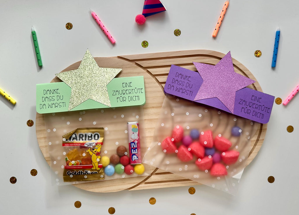 Mitgebseltüten | Goodie Bag | Kindergeburtstag | Süßigkeitentüte | Passend zu Zauberstab Einladung | Geschenktüte | Gastgeschenk für Kinder