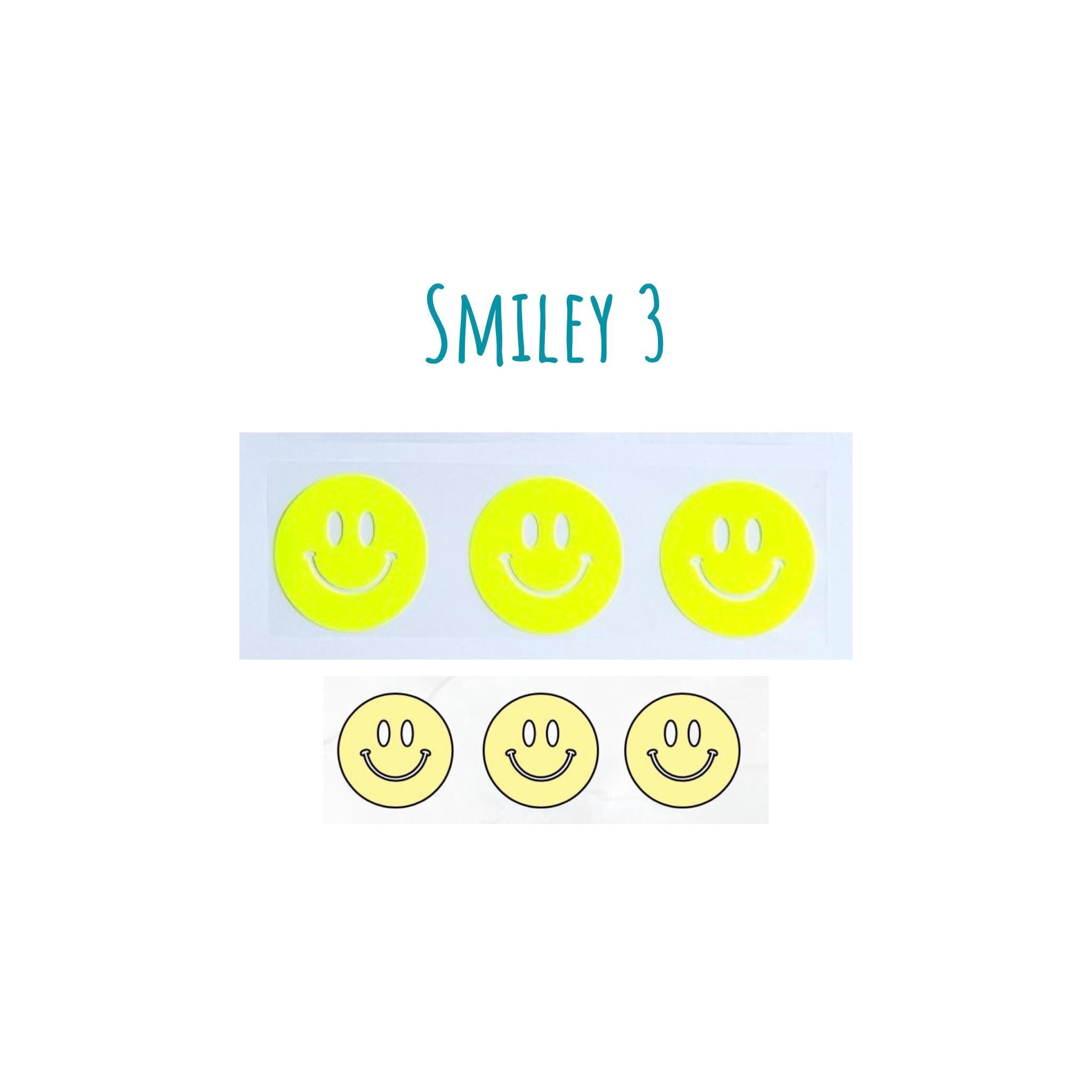 Bügelbilder SMILEY Neonfarben | Bügelbild | Bügelbilder Set | Wunschtext zum aufbügeln | verschiedene Farben | Smiley zum aufbügeln