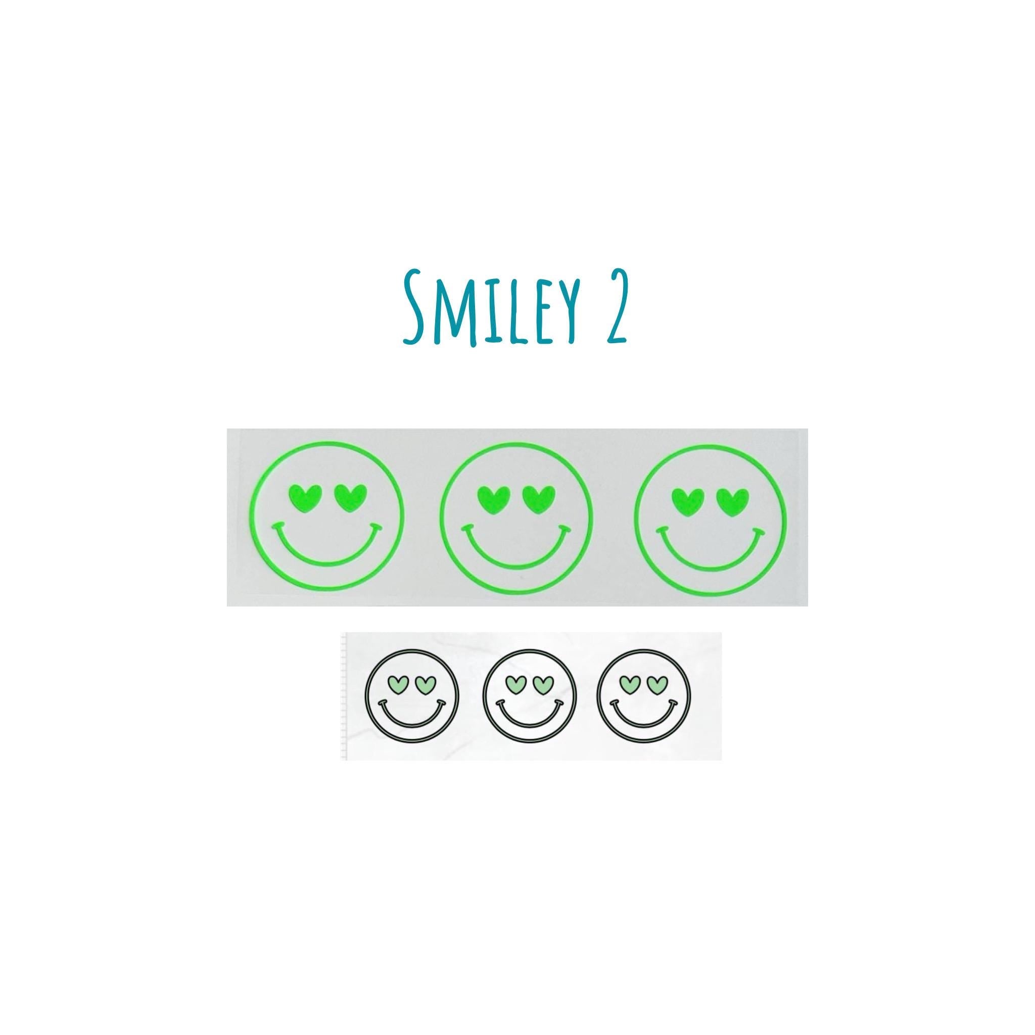 Bügelbilder SMILEY Neonfarben | Bügelbild | Bügelbilder Set | Wunschtext zum aufbügeln | verschiedene Farben | Smiley zum aufbügeln