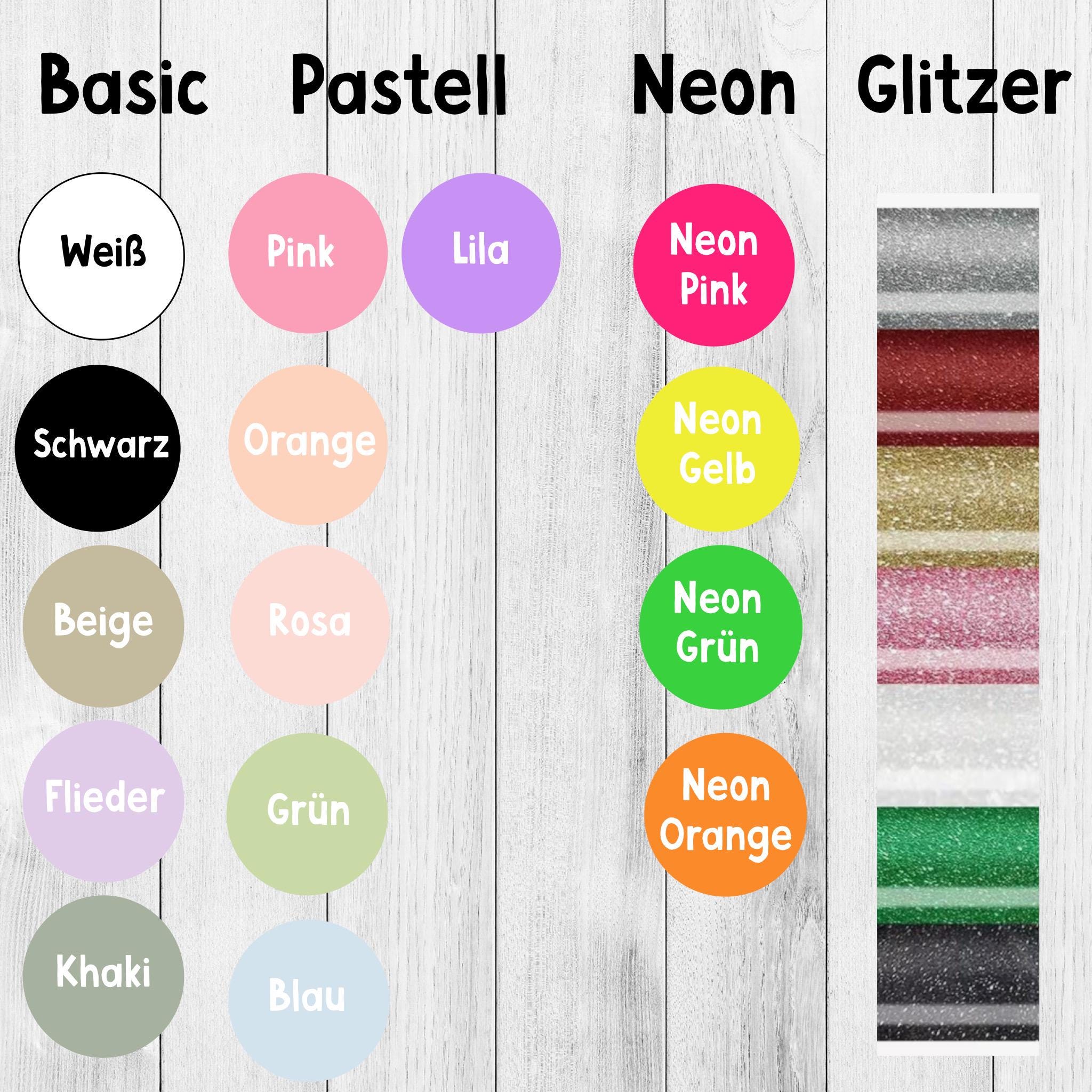 Auflistung aller Farben für Schriften & Symbole