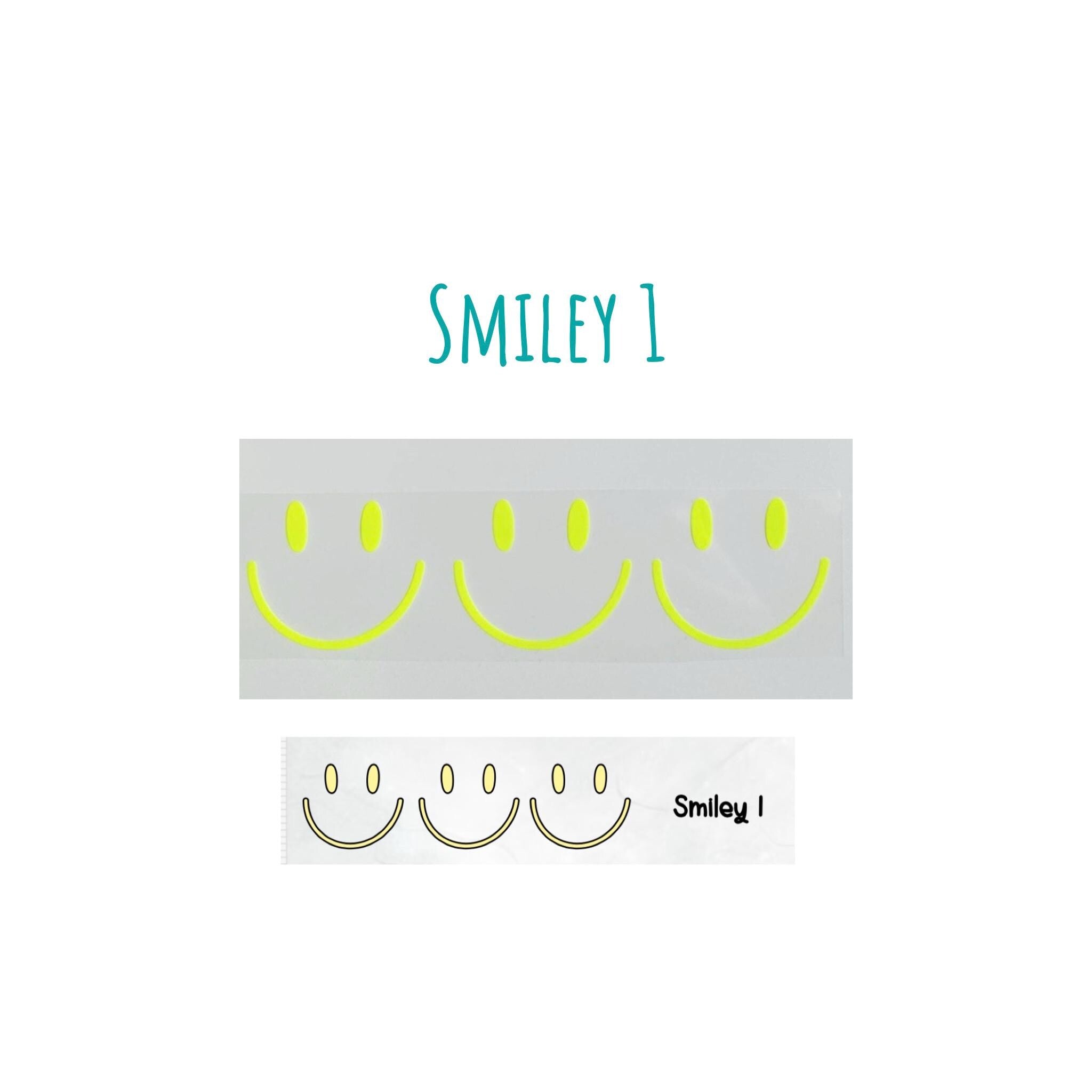 Bügelbilder SMILEY Neonfarben | Bügelbild | Bügelbilder Set | Wunschtext zum aufbügeln | verschiedene Farben | Smiley zum aufbügeln