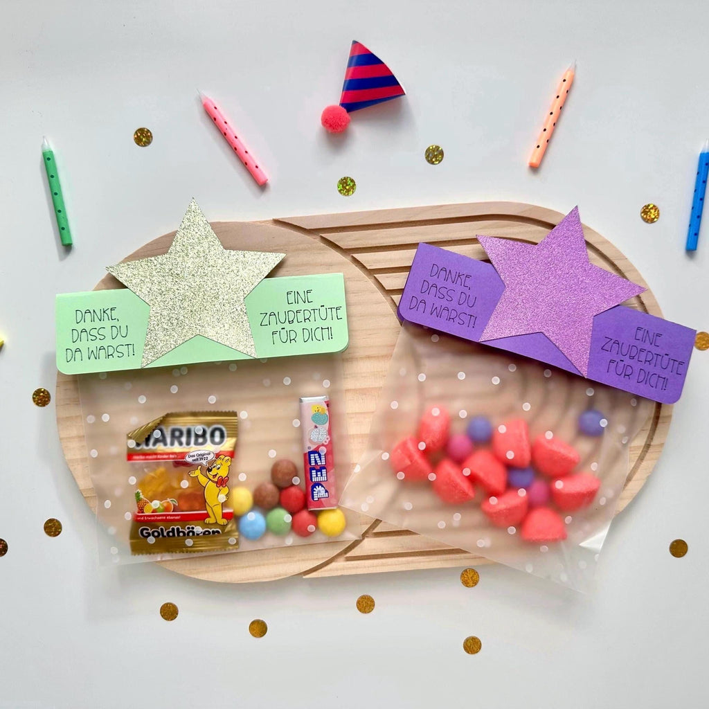 Mitgebseltüten | Goodie Bag | Kindergeburtstag | Süßigkeitentüte | Passend zu Zauberstab Einladung | Geschenktüte | Gastgeschenk für Kinder