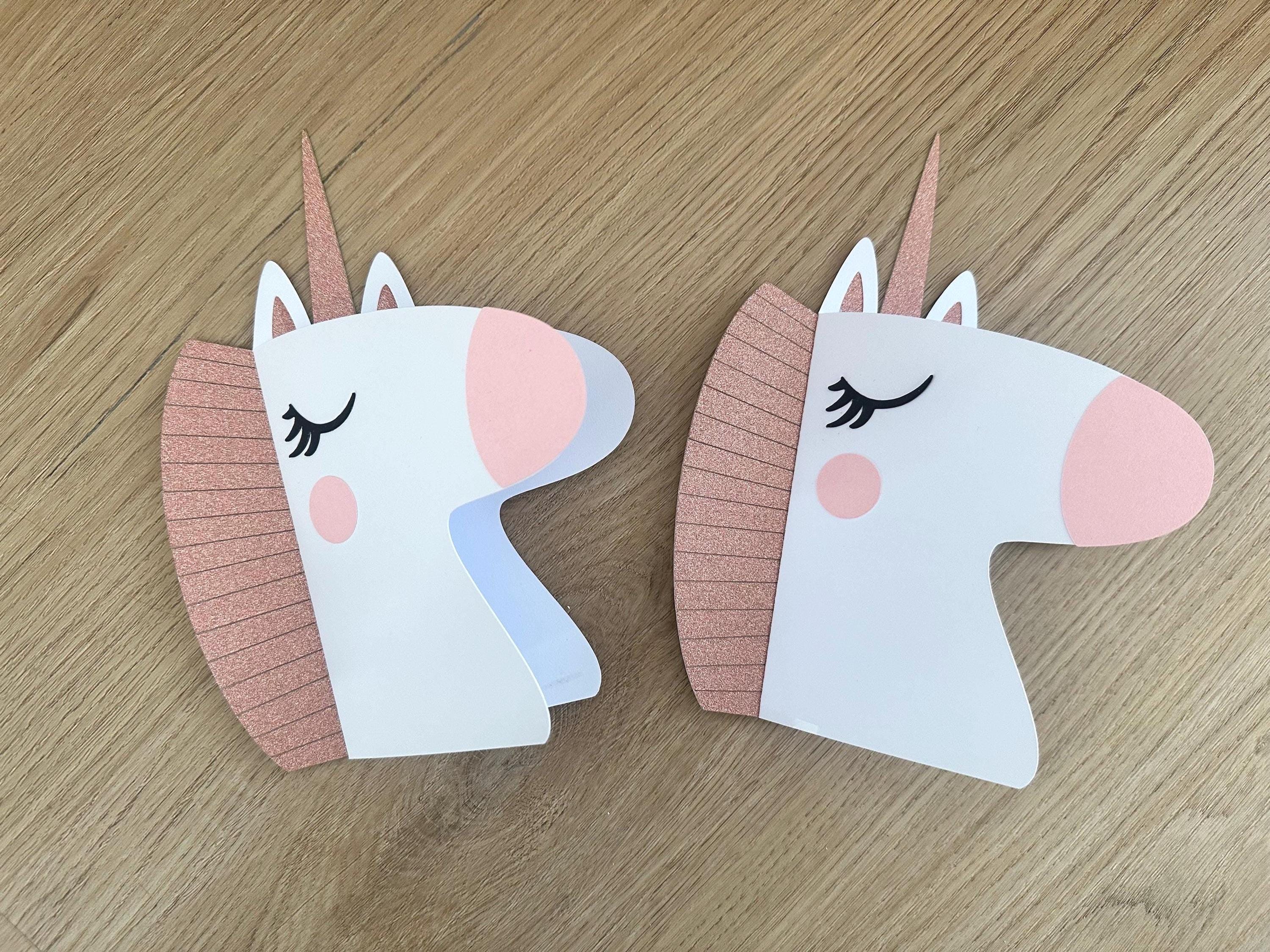 Einhorn Einladung Kindergeburtstag | DIY Bastelset oder fertig gebastelt | Einhorn Party | Einladung Mädchen | Einhorn Deko | Glitzer