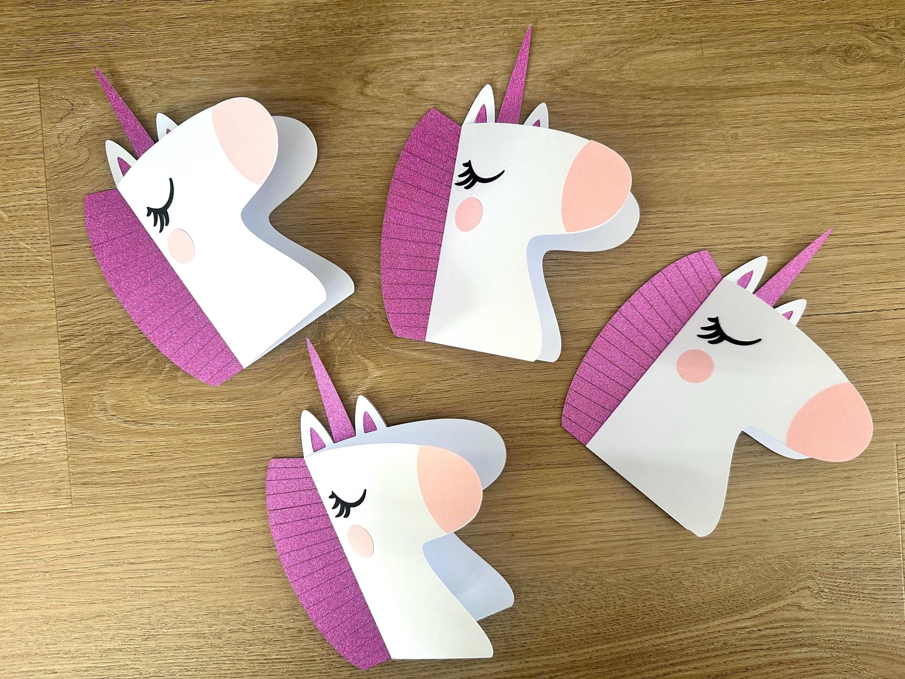 Einhorn Einladung Kindergeburtstag | DIY Bastelset oder fertig gebastelt | Einhorn Party | Einladung Mädchen | Einhorn Deko | Glitzer