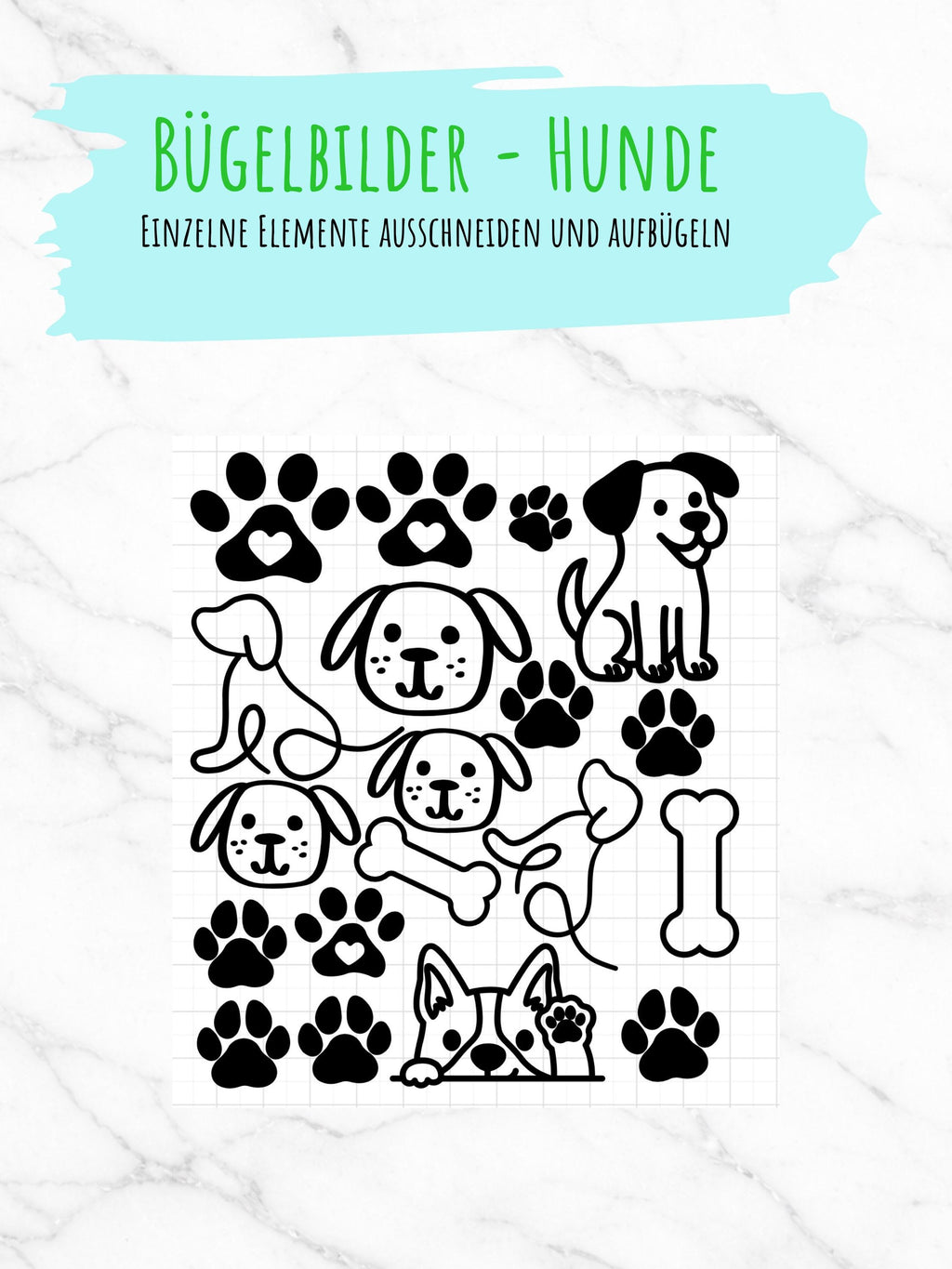 Bügelbilder Set Hunde | Hund | Neonfarben | Hund Bügelbild | Silouette | Dog Lover | Wunschtext / Namen zum aufbügeln | Pfote | Hundeknochen