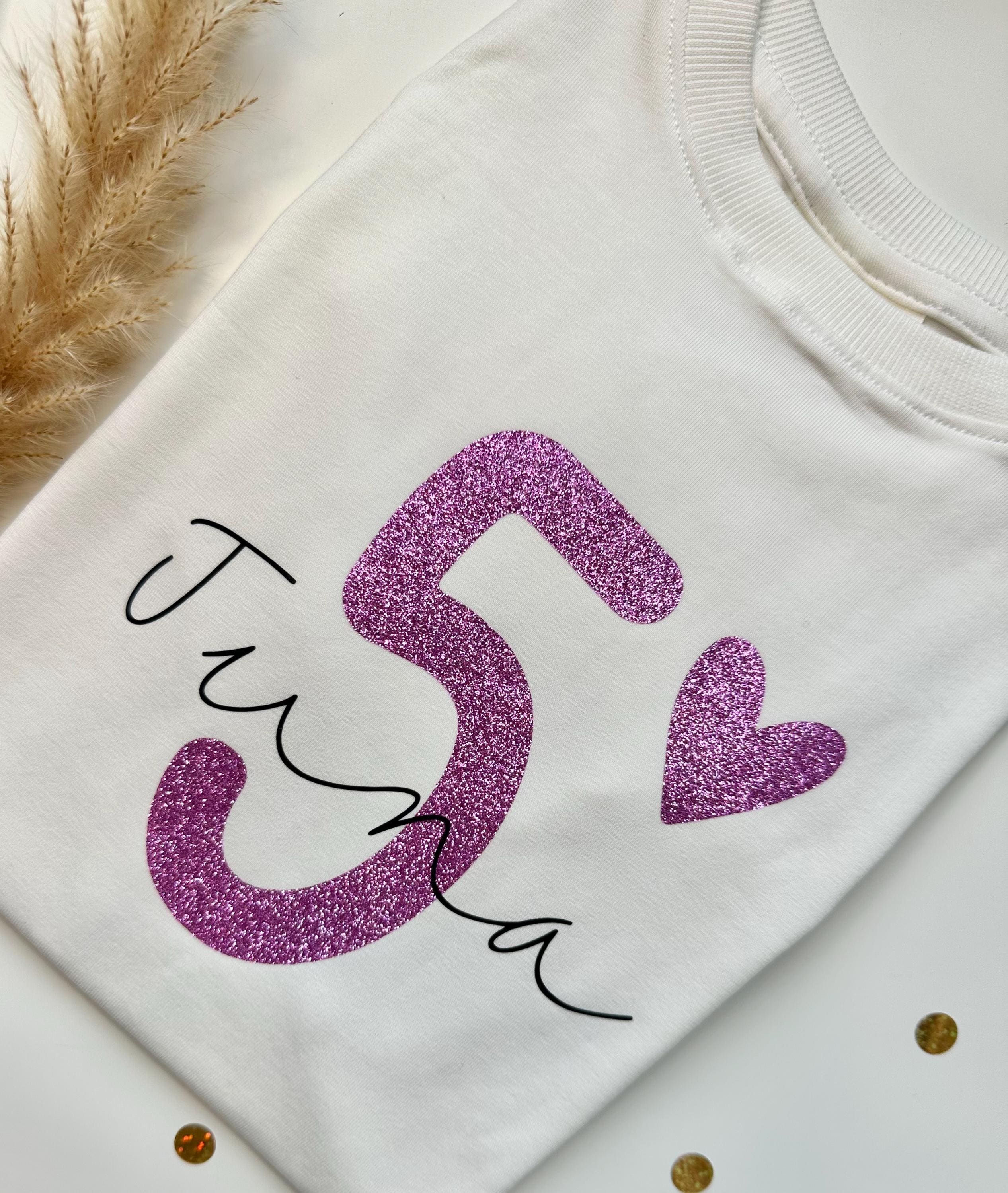 Bügelbild Geburtstag | Kindergeburtstag | Bügelbilder Kinder | Zahl mit Herz zum aufbügeln | Geburtstags Shirt | Erster Geburtstag |mit Name