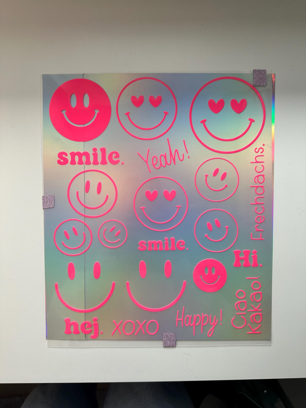 Bügelbilder Smiley | Bügelbild | Bügelbilder Set | Frechdachs | Neonfarben 21 Motive | zum aufbügeln | smile | hej | Patches | ciao Kakao
