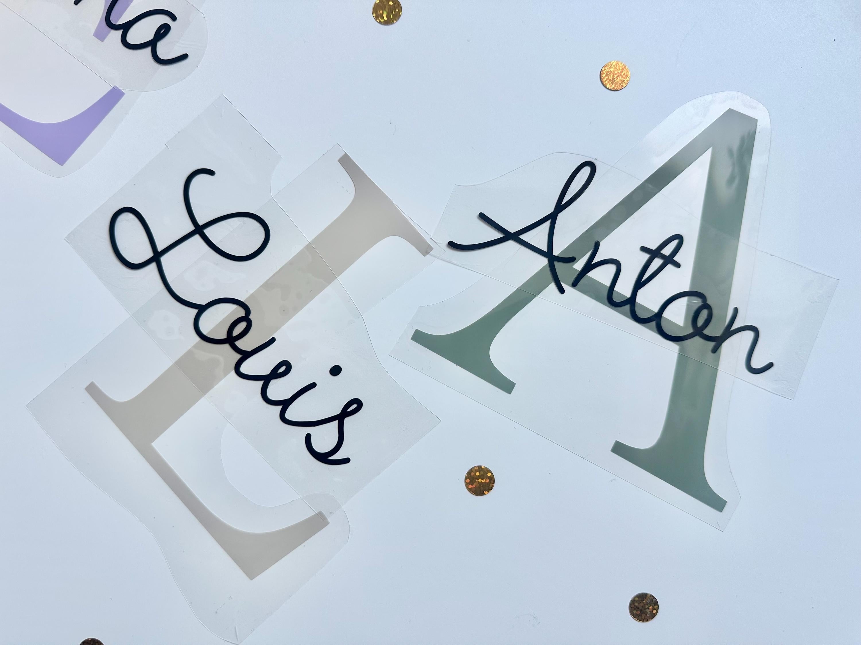 Bügelbild Geburtstag | Buchstabe und Name | zum aufbügeln | Geburtstags Shirt | 1.Geburtstag | Bügelbilder Kinder | personalisiert