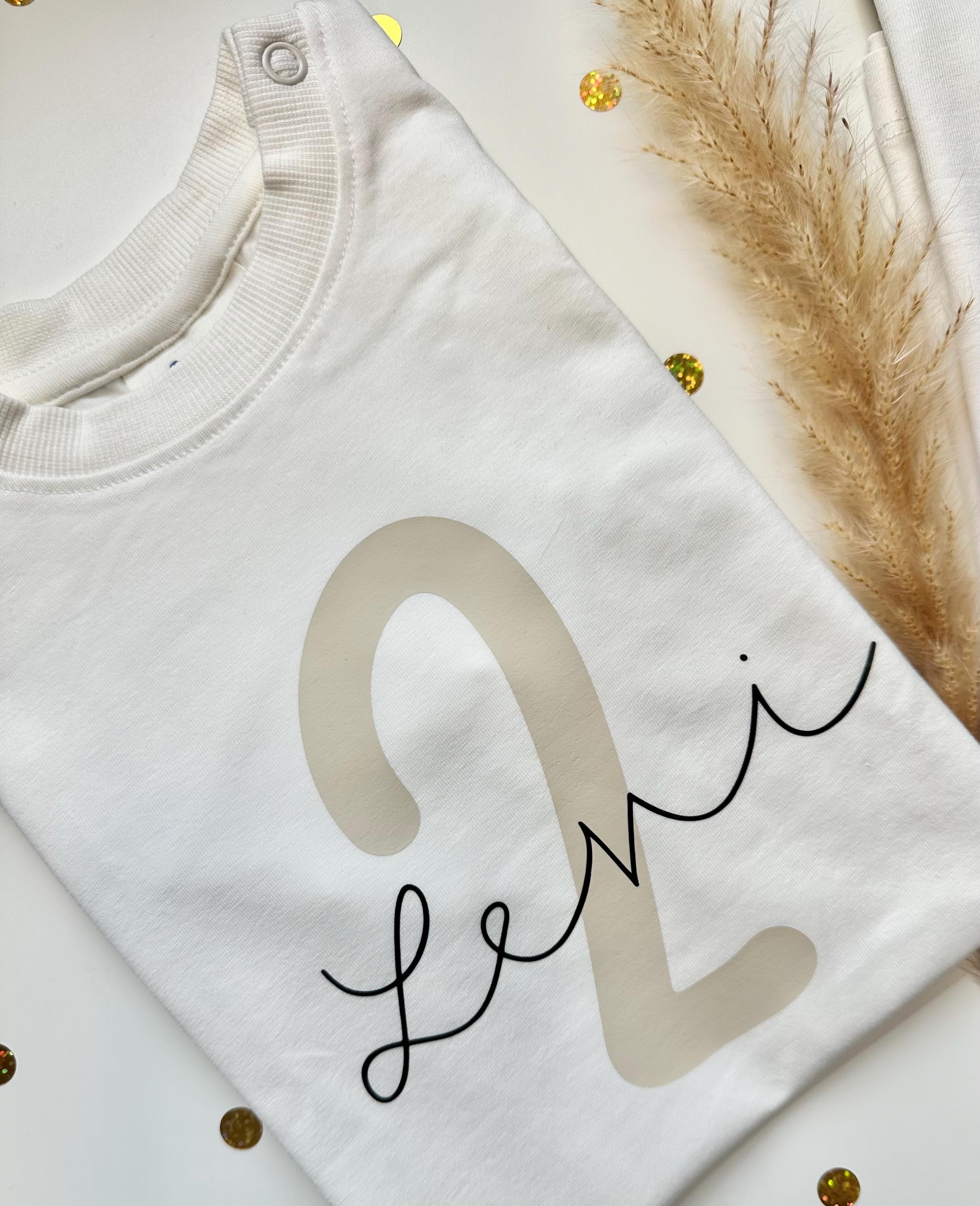 Bügelbild Geburtstag | Kindergeburtstag | Plotterbild | Zahl zum aufbügeln | Geburtstags Shirt | Erster Geburtstag | Zahl und Name | beige