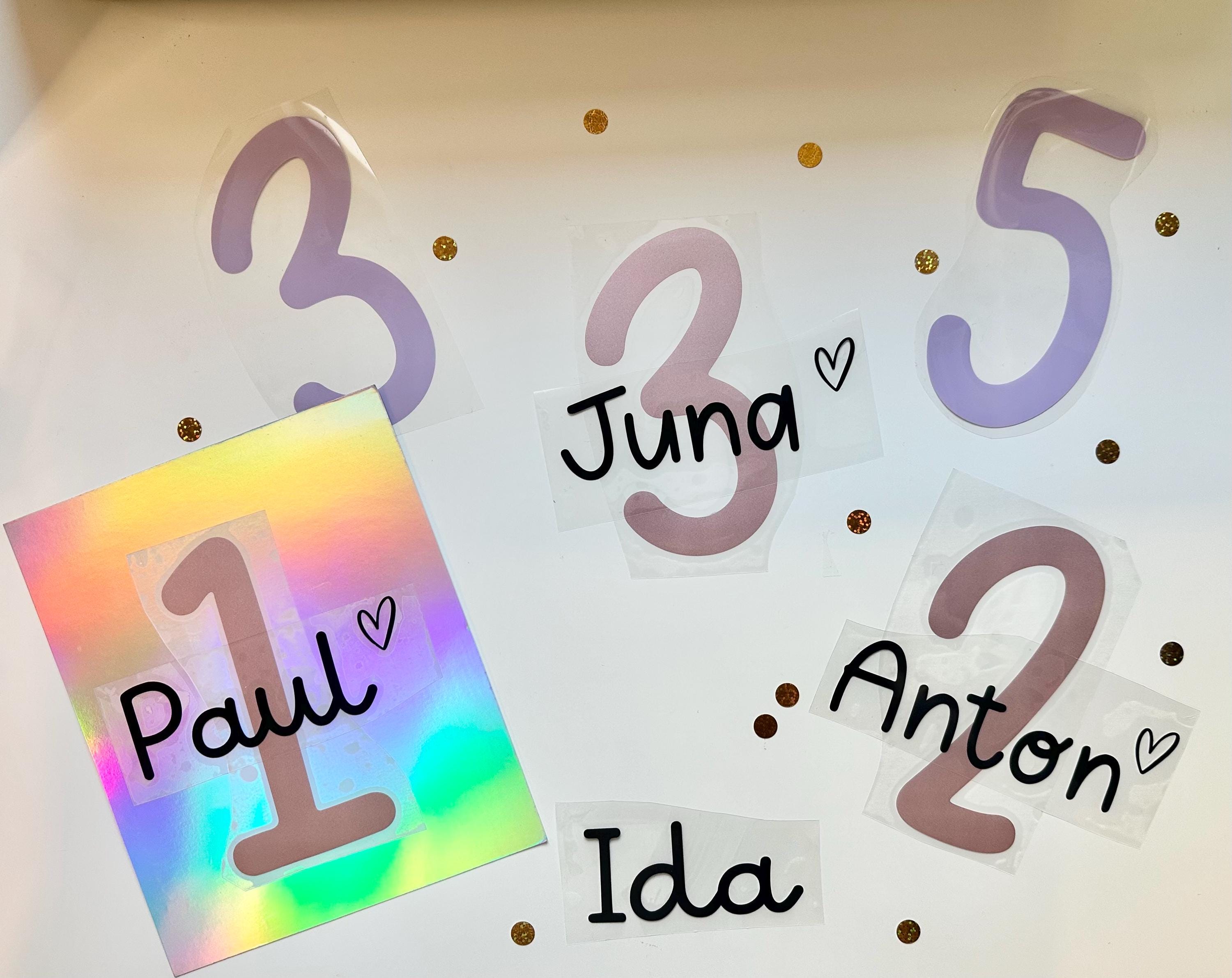 Bügelbild Geburtstag | Kindergeburtstag | Rosé Gold | Zahl zum aufbügeln | Erster Geburtstag | Zahl und Name | Bügelbilder Kinder | Tshirt