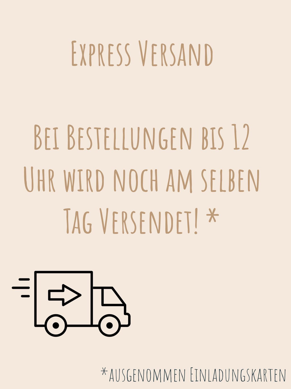 Express Bearbeitung + schneller Versand für Artikel aus meinem Shop