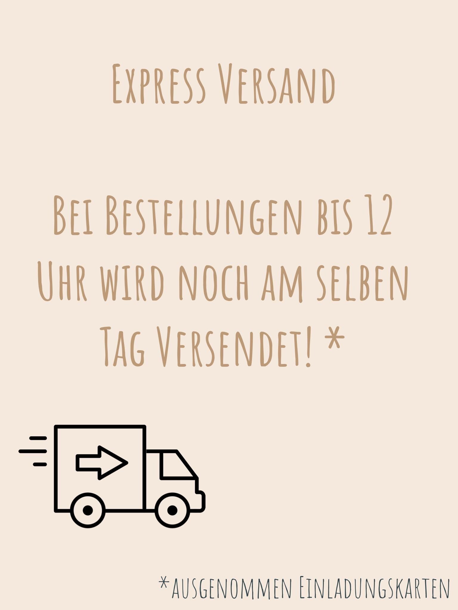 Express Bearbeitung + schneller Versand für Artikel aus meinem Shop