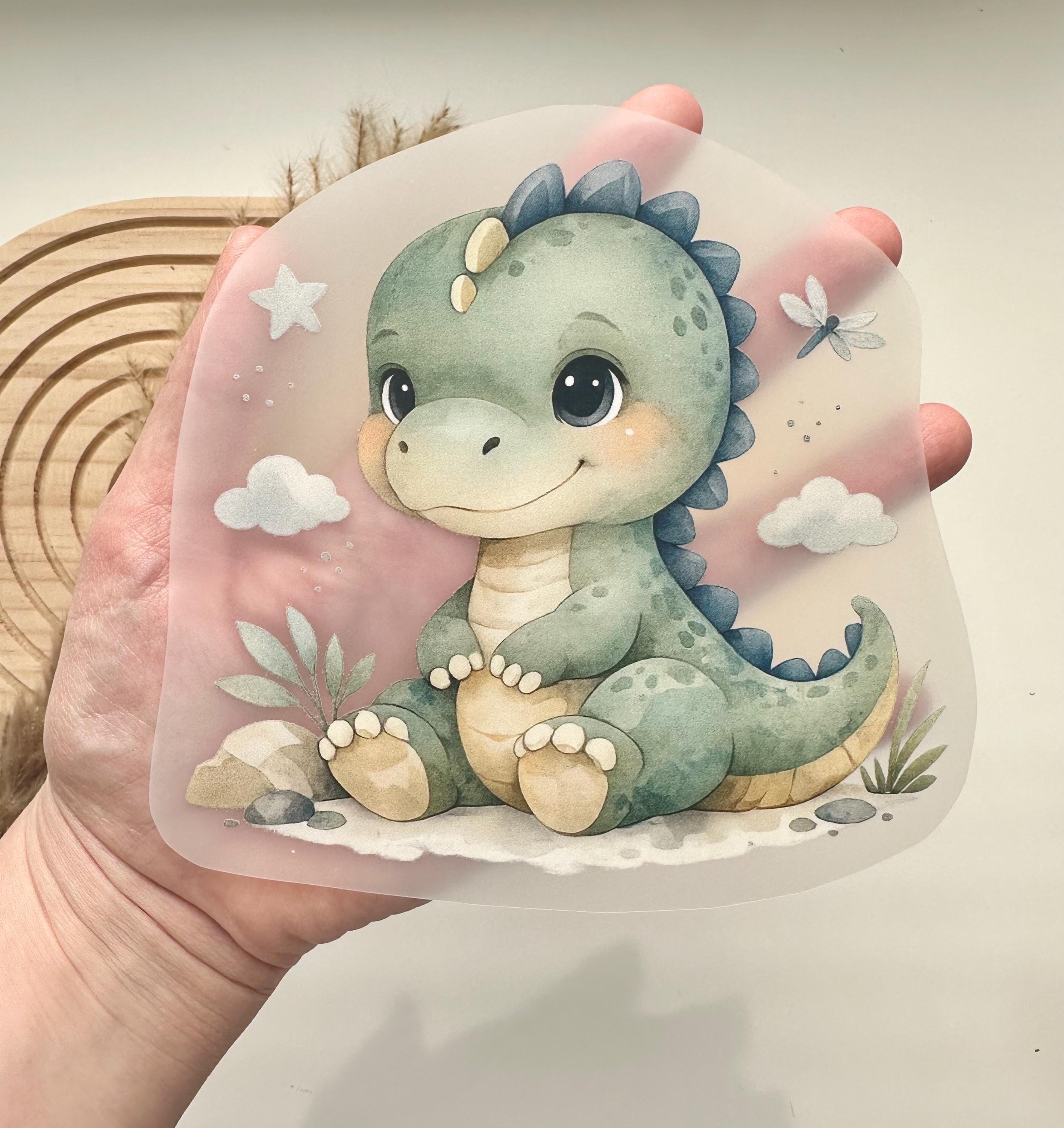 Bügelbild Dino Kinder | zum aufbügeln | Bügelpatch | personalisiert mit Name | Süßes Tier Motiv | Patches | Aquarell | Boho | Geschenkidee