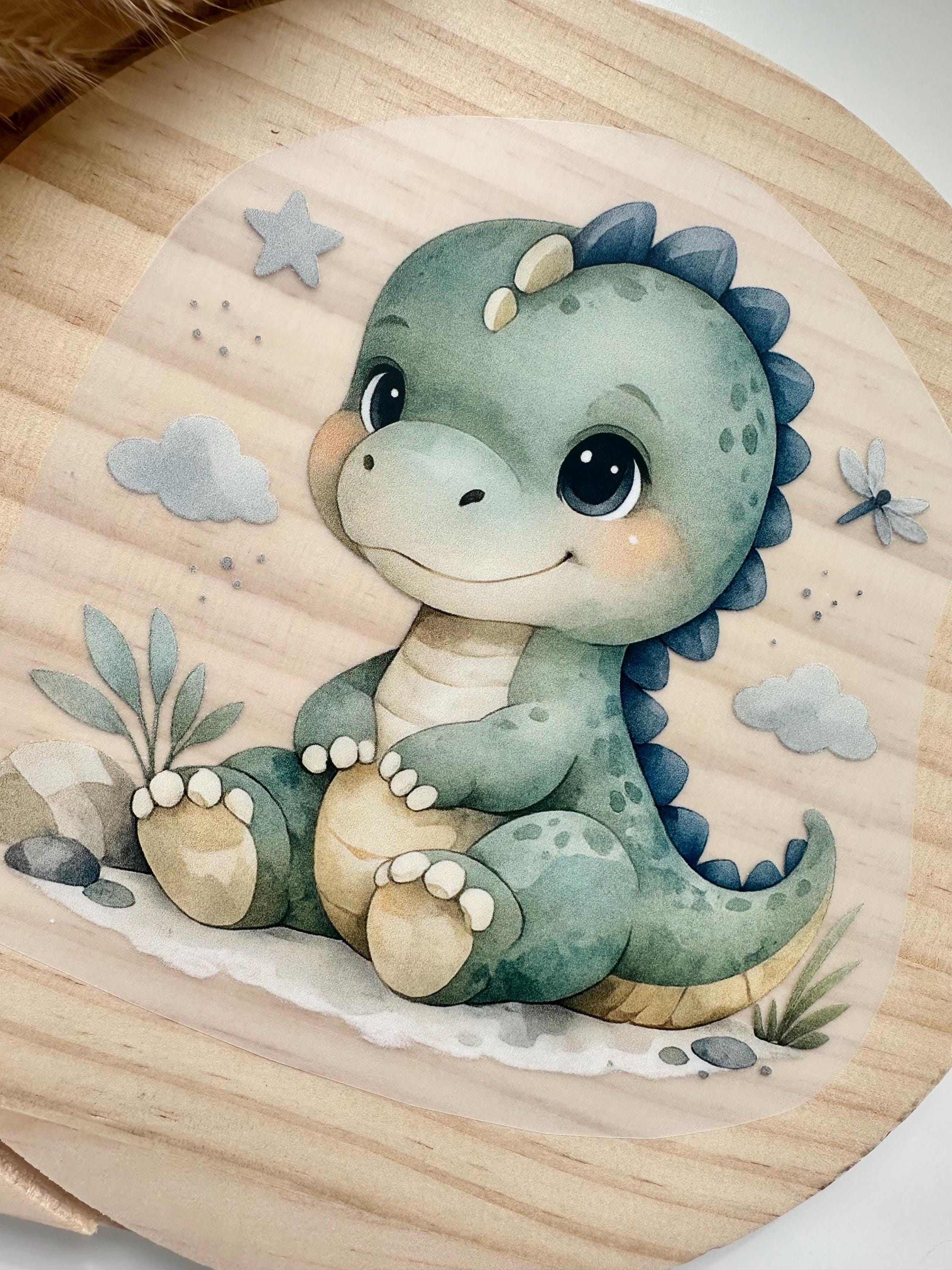 Bügelbild Dino Kinder | zum aufbügeln | Bügelpatch | personalisiert mit Name | Süßes Tier Motiv | Patches | Aquarell | Boho | Geschenkidee
