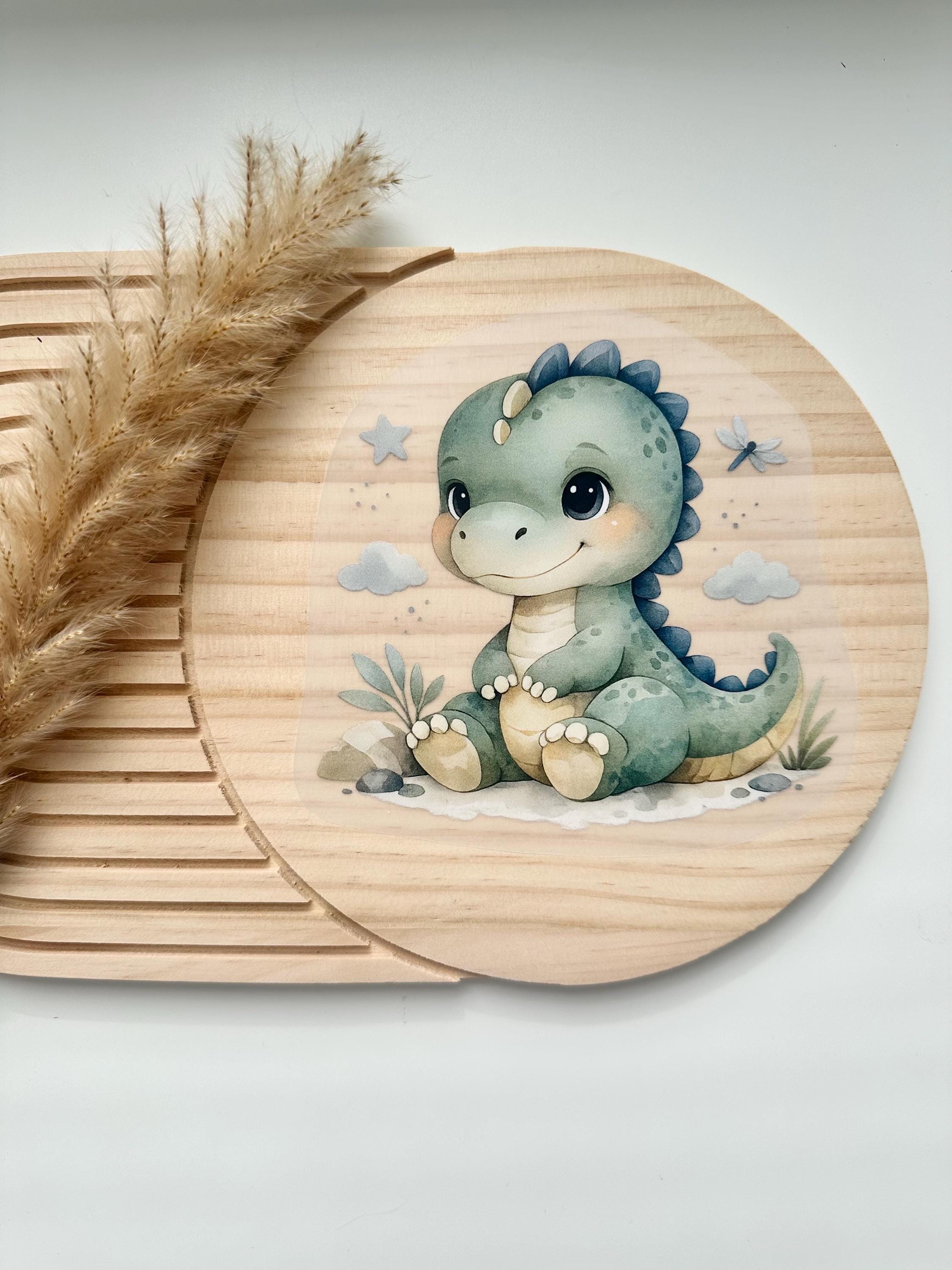 Bügelbild Dino Kinder | zum aufbügeln | Bügelpatch | personalisiert mit Name | Süßes Tier Motiv | Patches | Aquarell | Boho | Geschenkidee