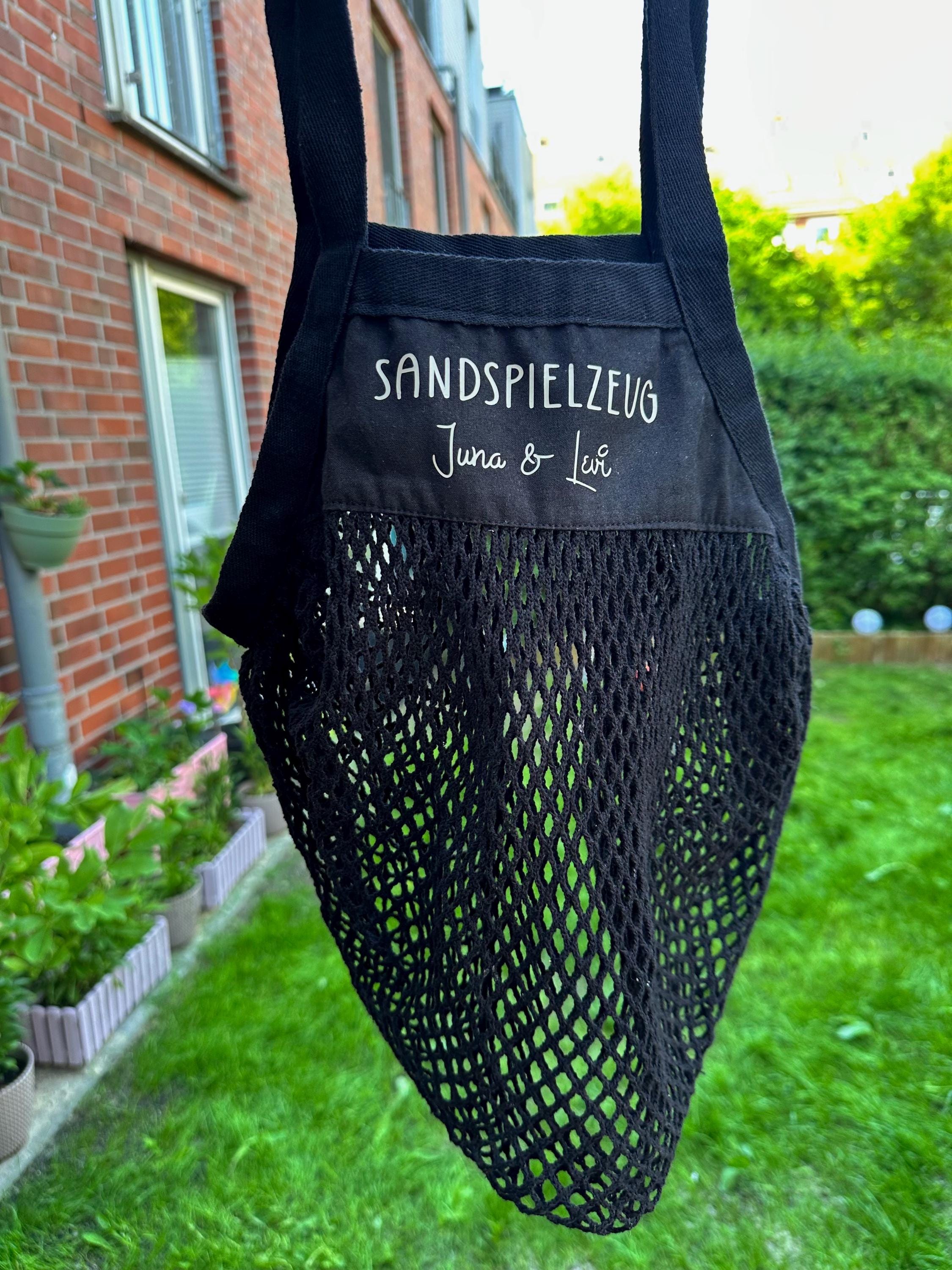 Sandspielzeugtasche personalisiert mit Name | Tragetasche | Netzbeutel | Netztasche | Spielplatztasche | Sandspielzeug Aufbewahrung