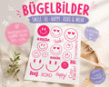 Bügelbilder Smiley | Bügelbild | Bügelbilder Set | Frechdachs | Neonfarben 21 Motive | zum aufbügeln | smile | hej | Patches | ciao Kakao