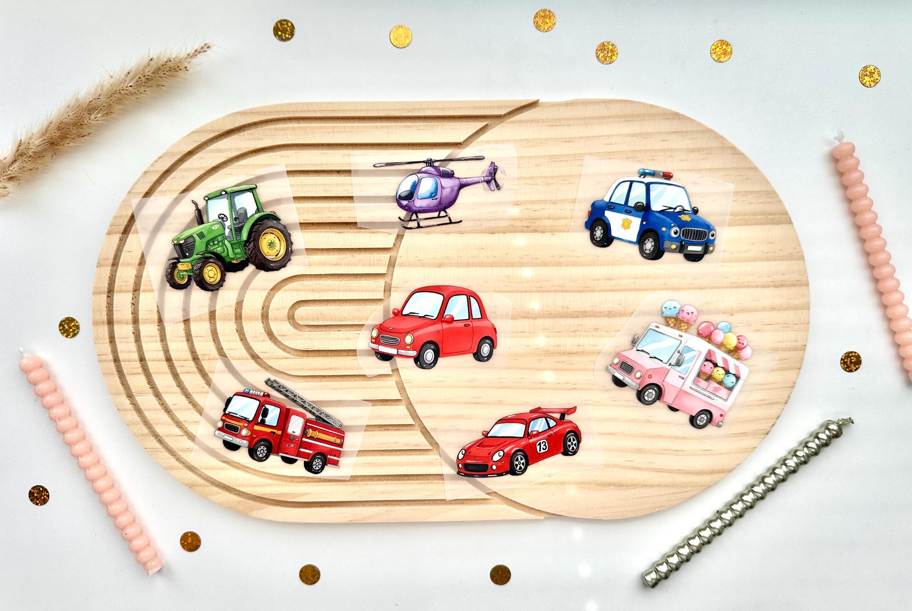 Bügelbild Polizeiauto | Feuerwerauto | Hubschrauber | Auto | Rennauto | Traktor | Mini Bügelbilder | Bügelbild Kinder | Bügelbild Fahrzeuge