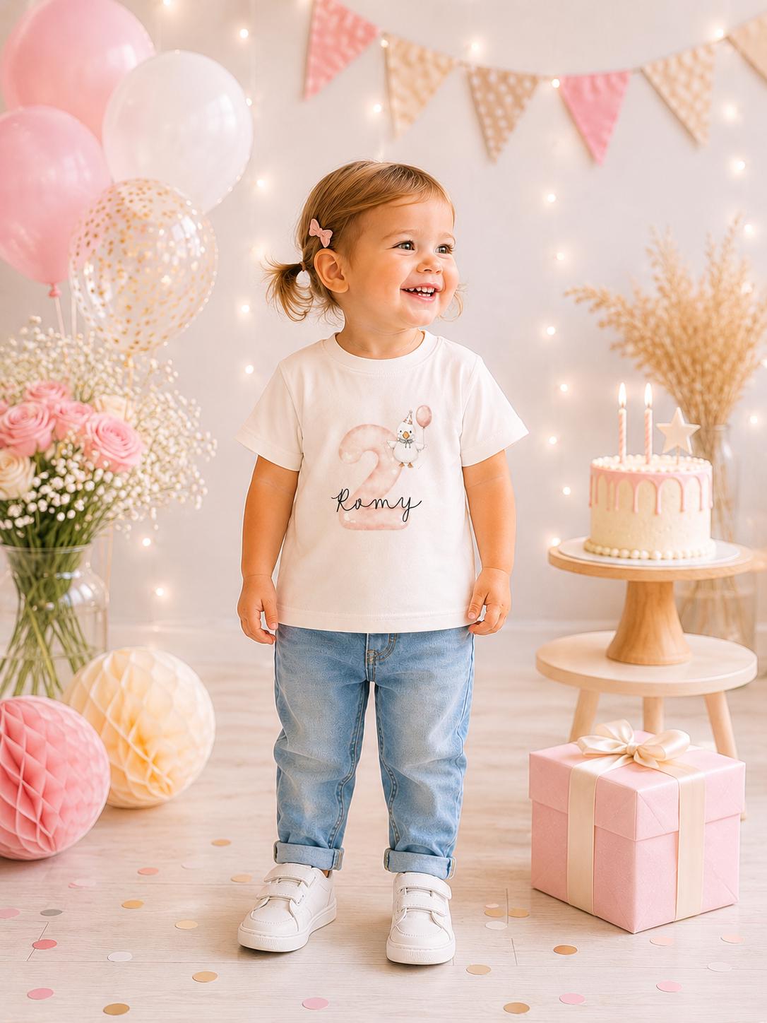 Bügelbild Geburtstag Orange | Kindergeburtstag | Bügelbilder Kinder | Zahl mit Name zum aufbügeln | Geburtstags Shirt | Erster Geburtstag