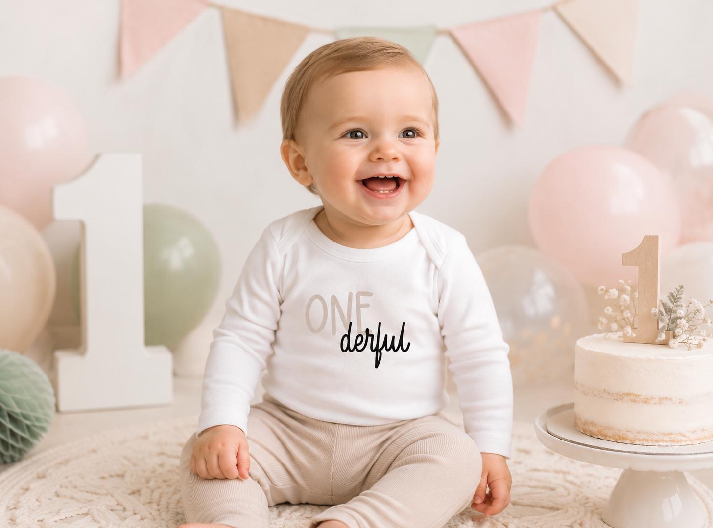 Bügelbild erster Geburtstag | Kindergeburtstag | Bügelbilder Kinder | ONE | 1. Geburtstag | Wonderful | Geburtstagsshirt | zum aufbügeln