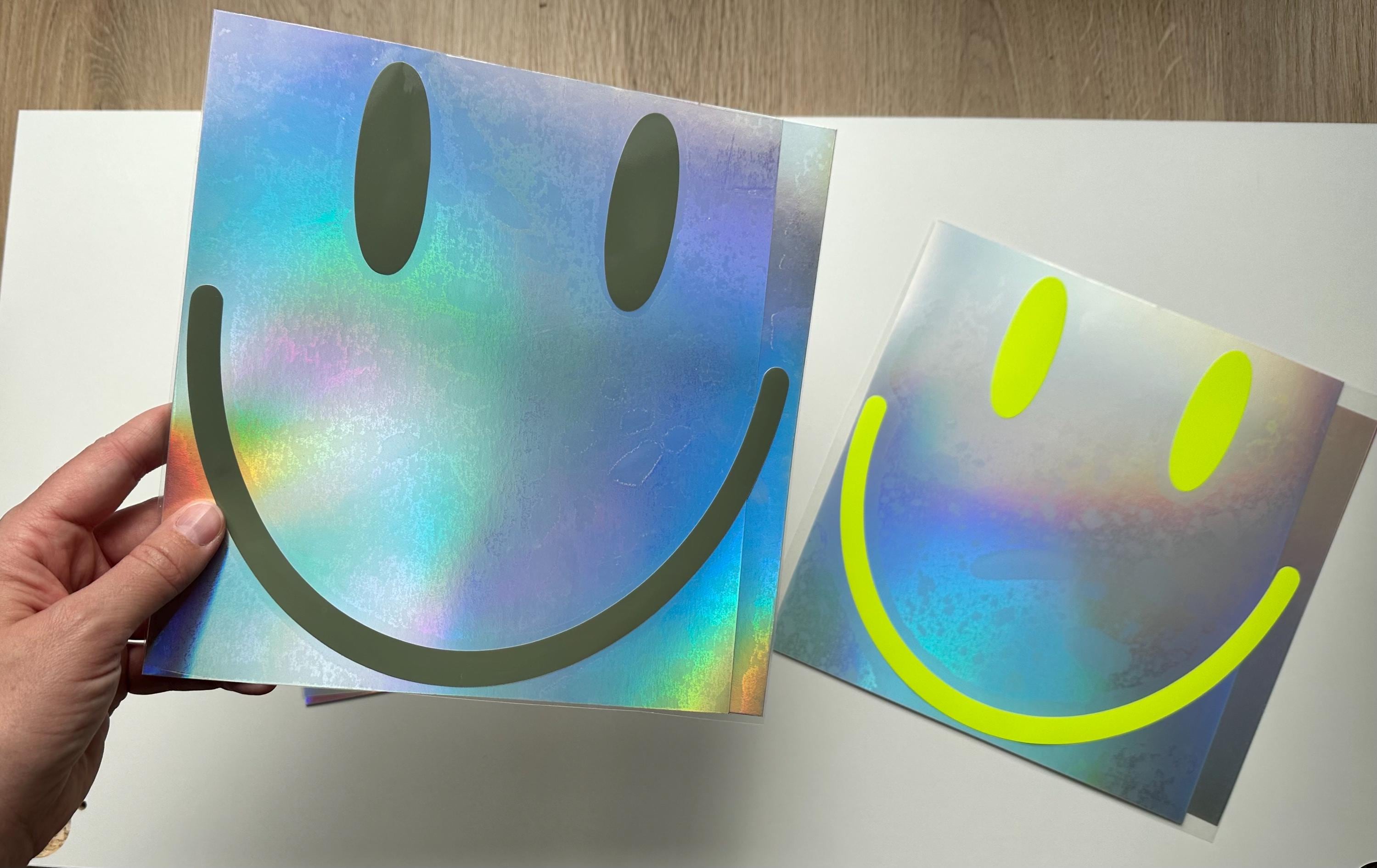 Bügelbilder SMILEY XXL | Neonfarben | verschiedene Größen | Smile | Bügelpatch | Smiley zum aufbügeln | Beige | Retro | Smiley Gesicht