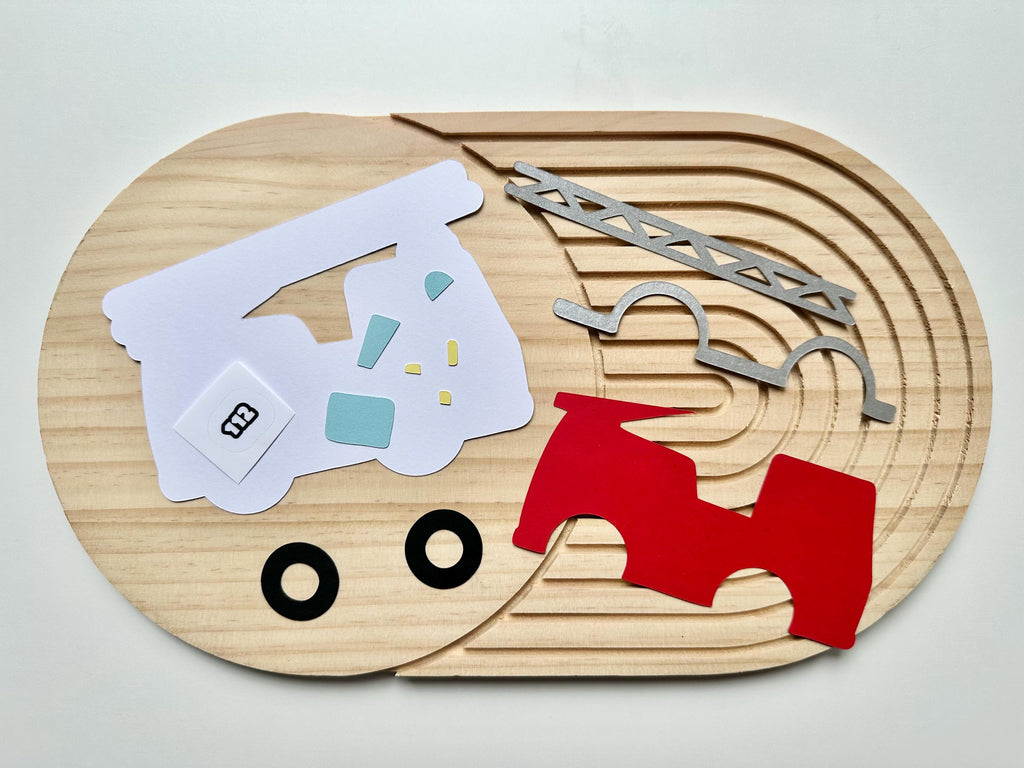 Feuerwehr Einladungskarten Set | Einladung in Feuerwehrauto Form | Kindergeburtstag | Feuerwehrparty | Handgemachte Einladungskarten