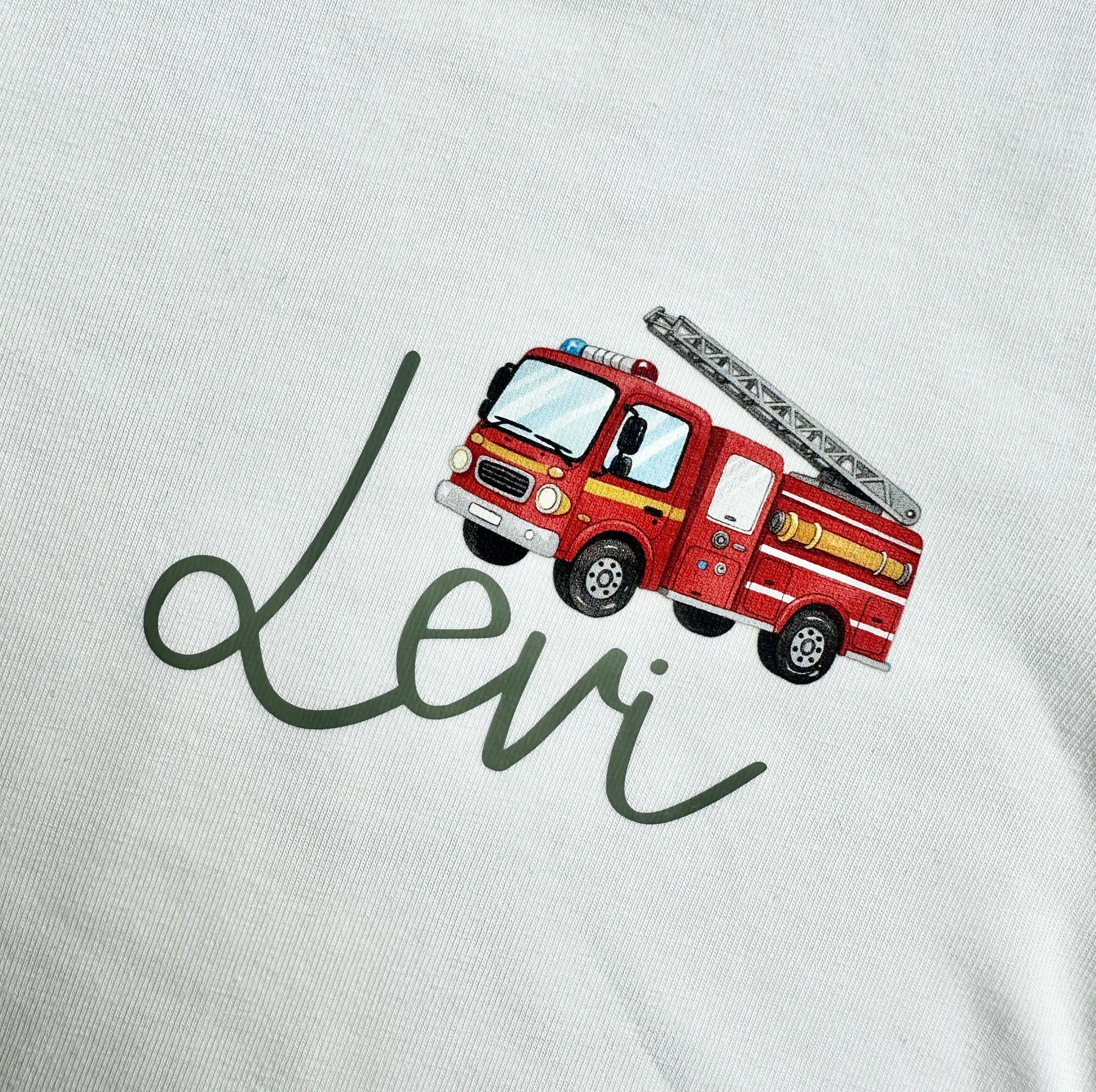 Bügelbild Feuerwehr mit Name | Polizeiauto | Hubschrauber | Auto | Rennauto | Traktor | Mini Bügelbilder | Bügelbild Kinder | Bügelbilder