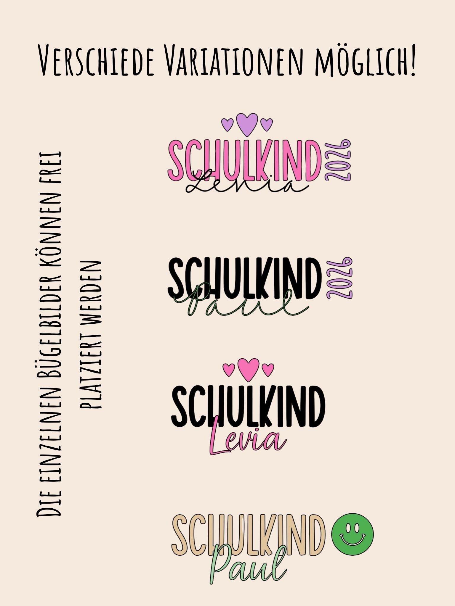 Bügelbild Schulkind | Schulanfang | Bügelbilder Kinder | zum aufbügeln | Schul Shirt | Erster Schultag | mit Name