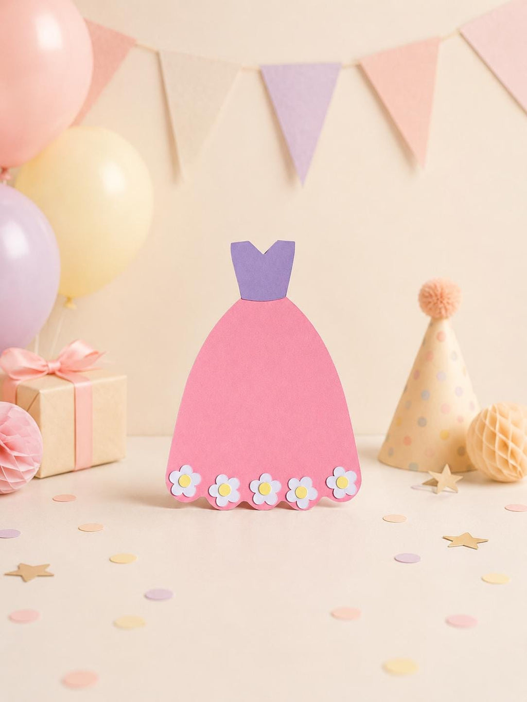 Prinzessin Einladung Kindergeburtstag | DIY Bastelset | Prinzessinnen Party | Einladung Mädchen | Prinzessin Deko | Kleid Einladungskarte