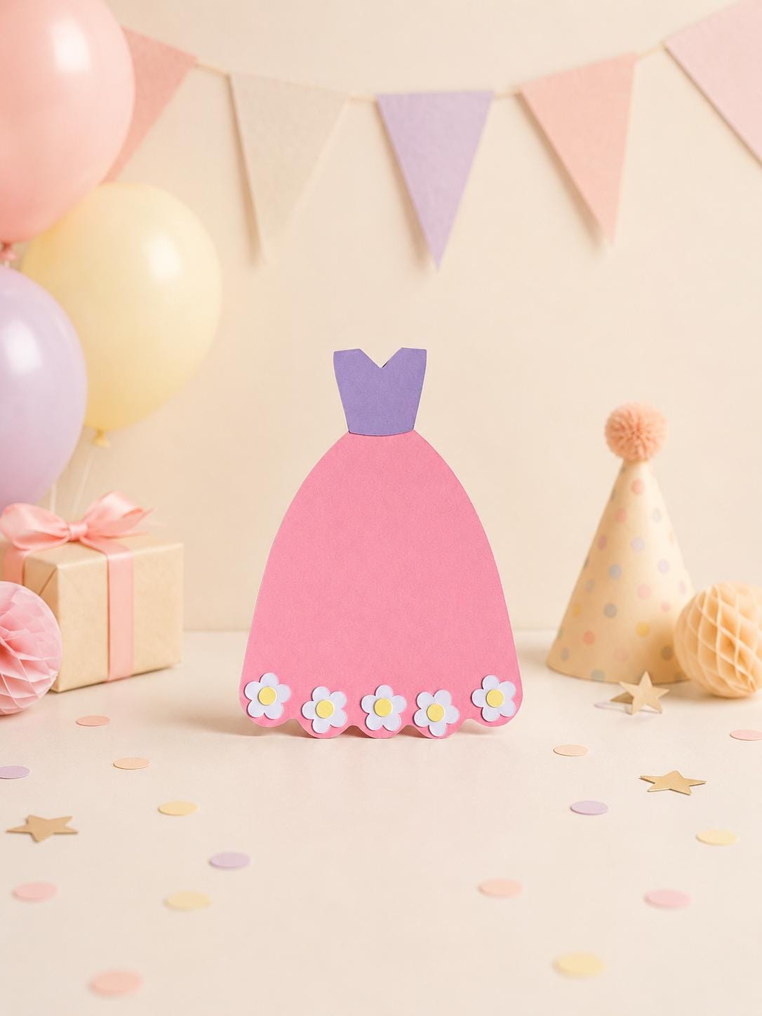 Prinzessin Einladung Kindergeburtstag | DIY Bastelset | Prinzessinnen Party | Einladung Mädchen | Prinzessin Deko | Kleid Einladungskarte