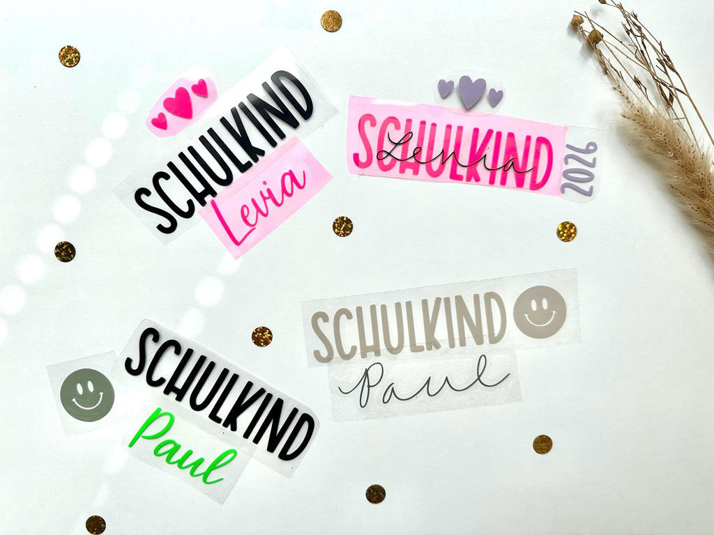 Bügelbild Schulkind | Schulanfang | Bügelbilder Kinder | zum aufbügeln | Schul Shirt | Erster Schultag | mit Name