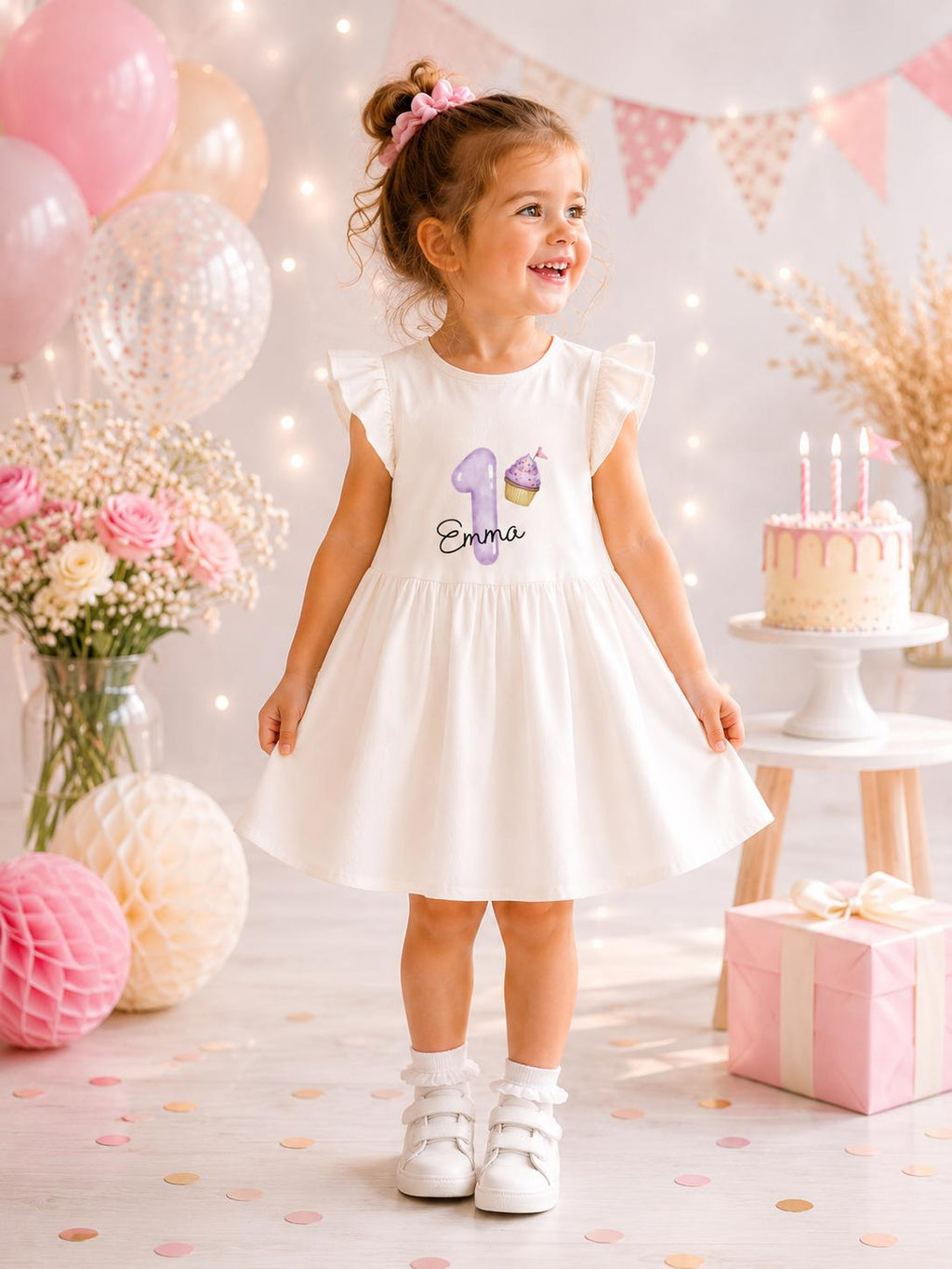 Bügelbild Geburtstag Lila | Kindergeburtstag | Bügelbilder Kinder | Zahl mit Name zum aufbügeln | Geburtstags Shirt | Erster Geburtstag