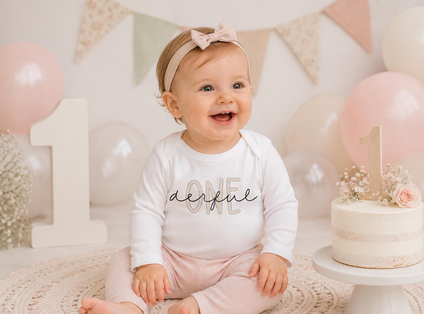 Bügelbild erster Geburtstag | Kindergeburtstag | Bügelbilder Kinder | ONE | 1. Geburtstag | Wonderful | Geburtstagsshirt | zum aufbügeln